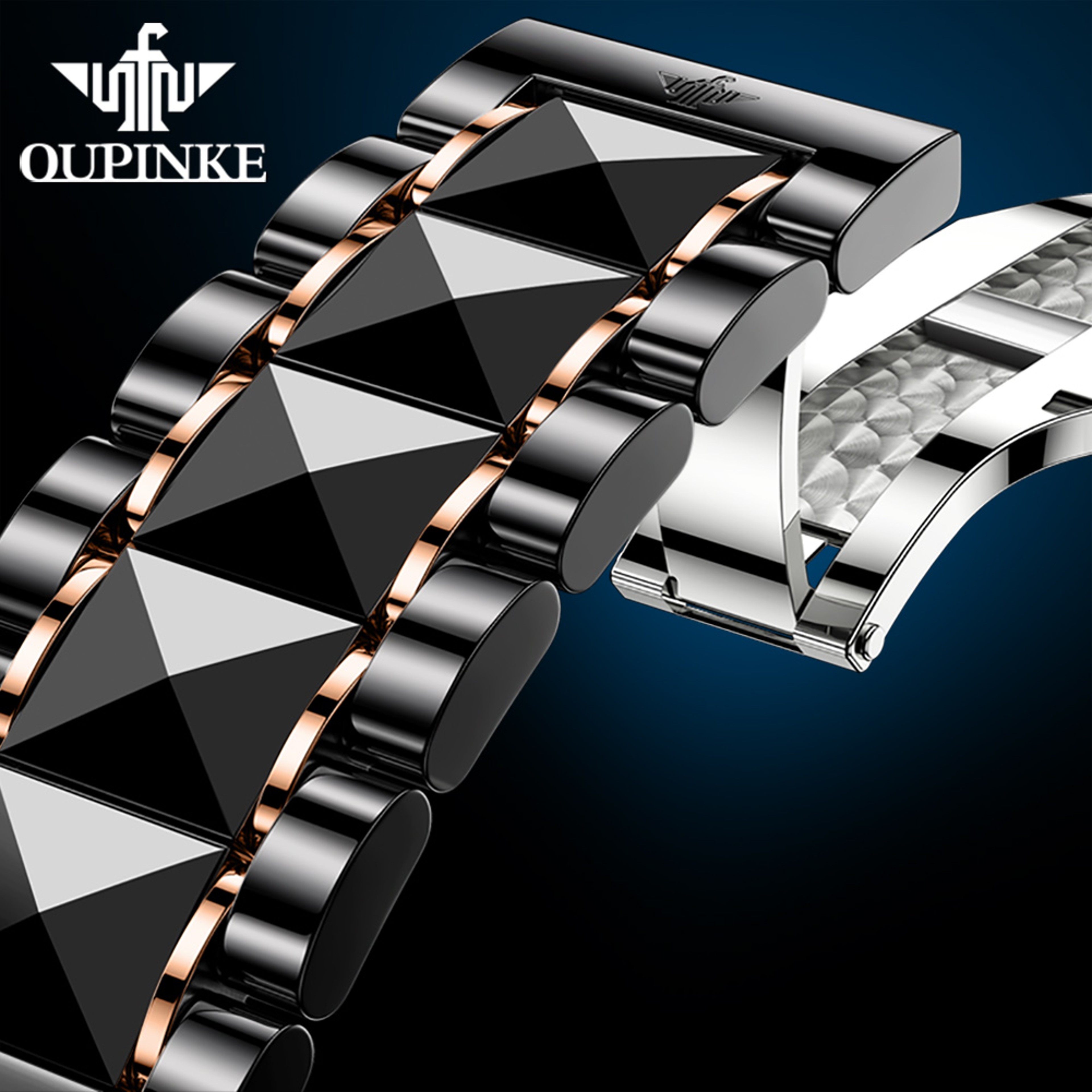 Luxury Black Rose Skeleton Automatic Mechanical Watch For Men With Luminous Sapphire Crystal Dial 4
