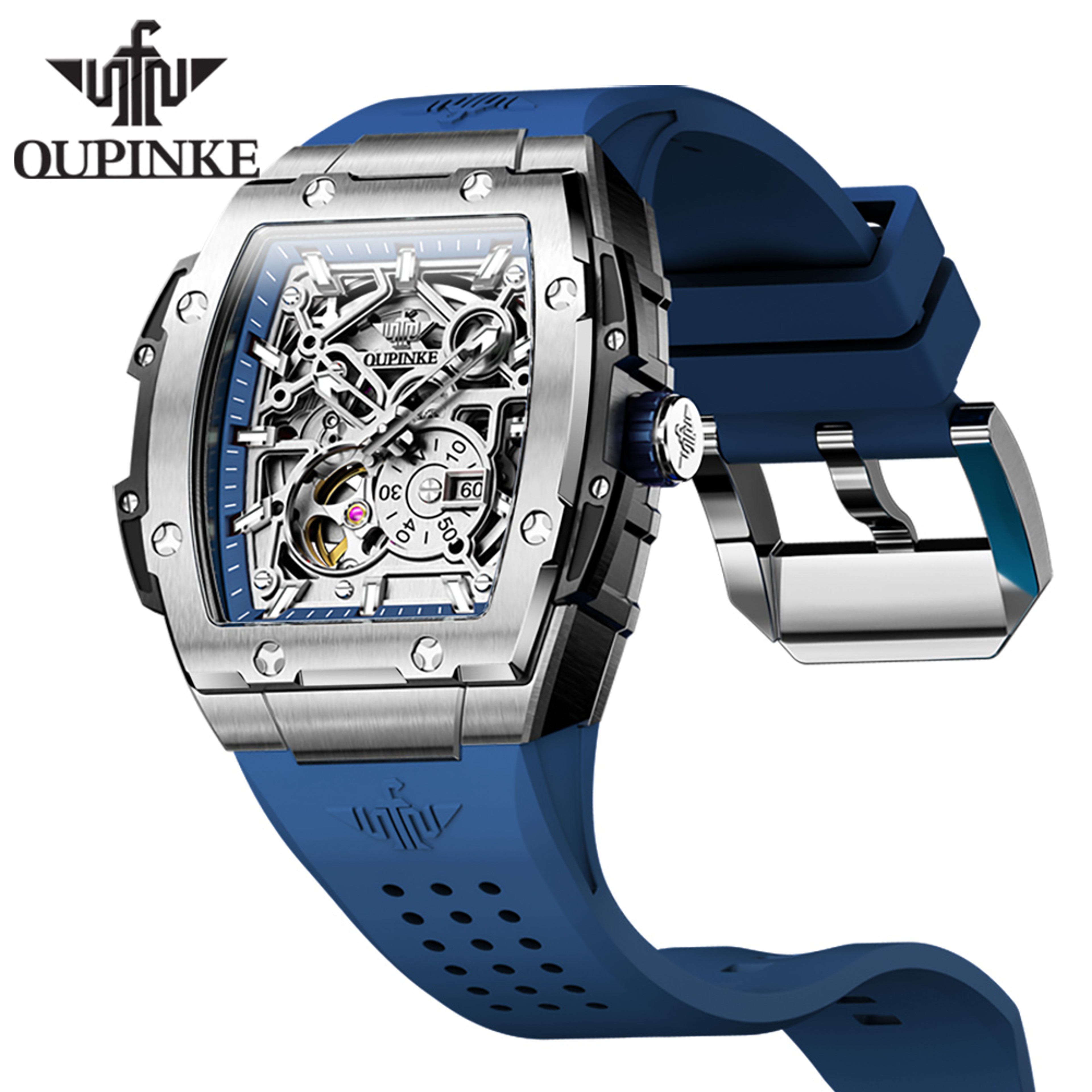 Luxury Skeleton Automatic Mechanical Watch For Men With Sapphire Crystal And Luminous Design 2