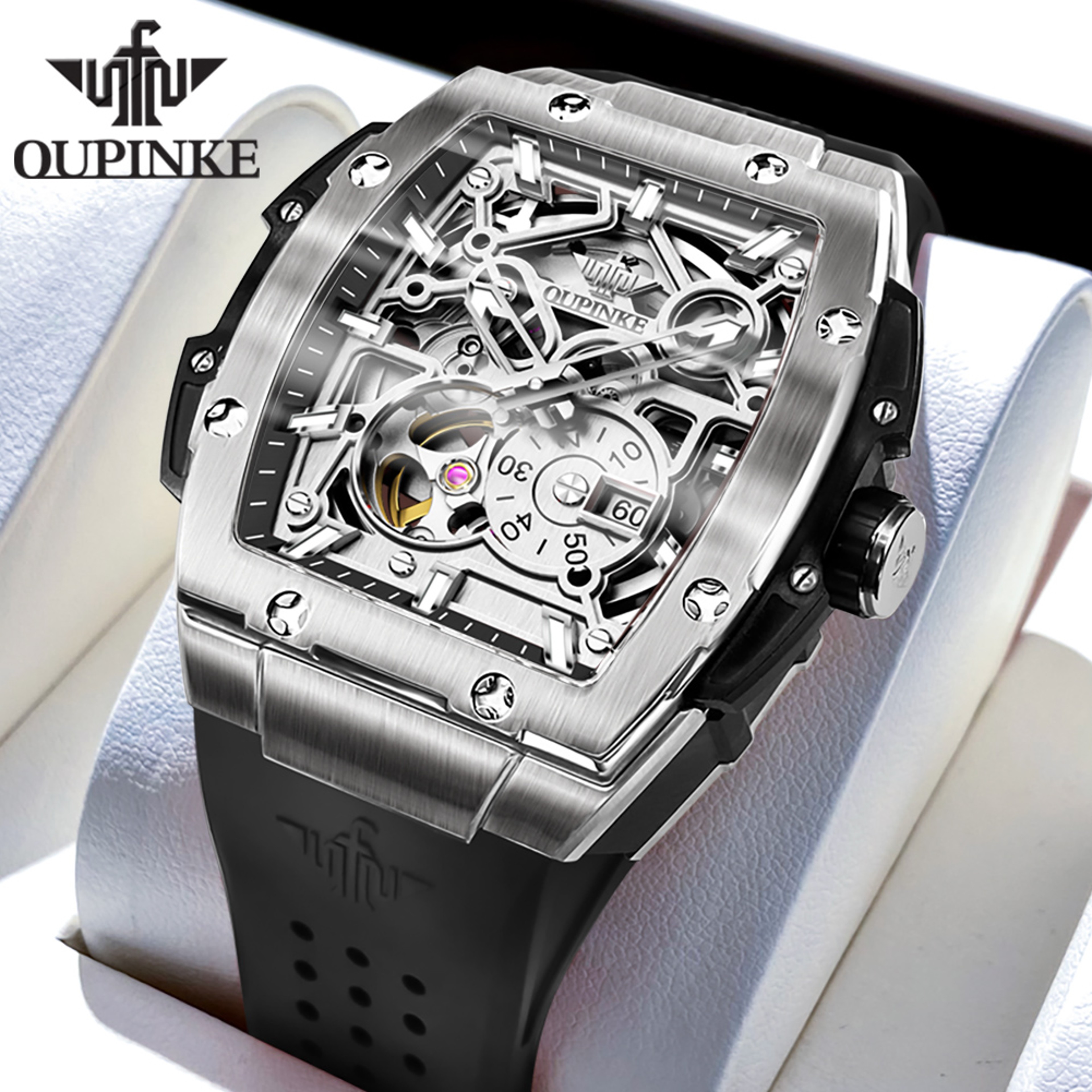 Luxury Skeleton Automatic Mechanical Watch For Men With Sapphire Crystal And Luminous Design 5