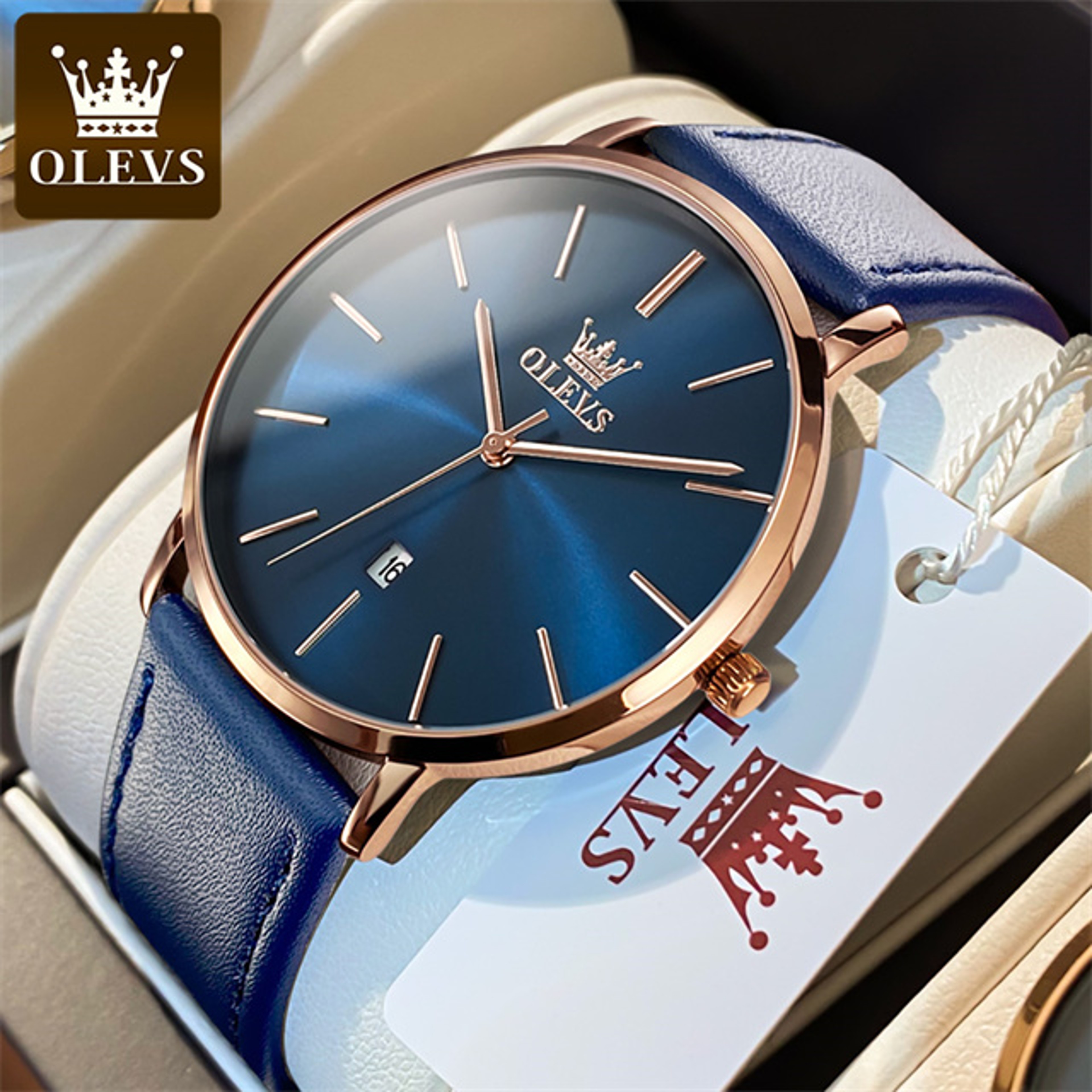 Ultra Thin Minimalist Men Leather Strap Quartz Watch With Auto Date 15