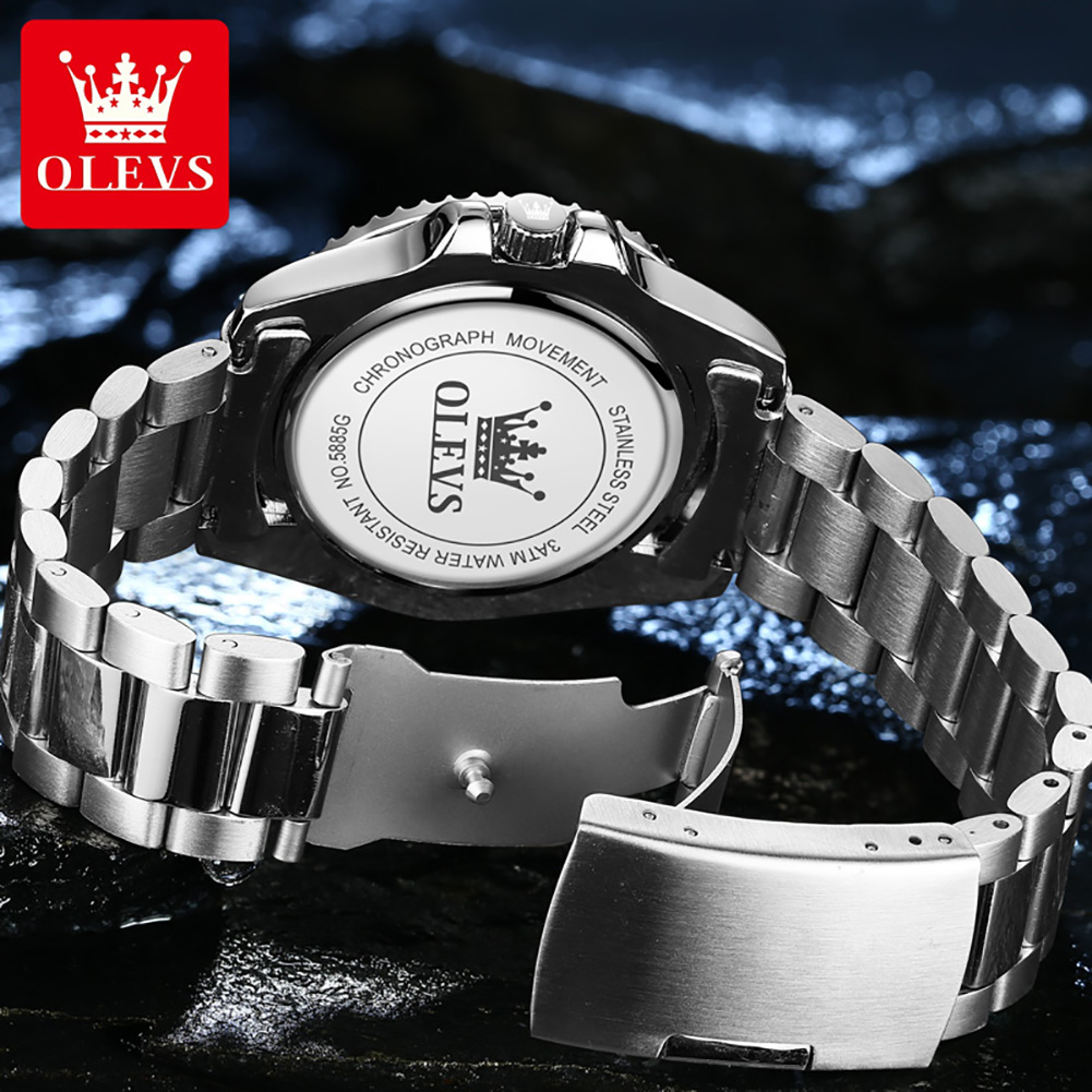 Luxury Mens Quartz Watch With Rotating Bezel Auto Date Waterproof Leather Strap 4