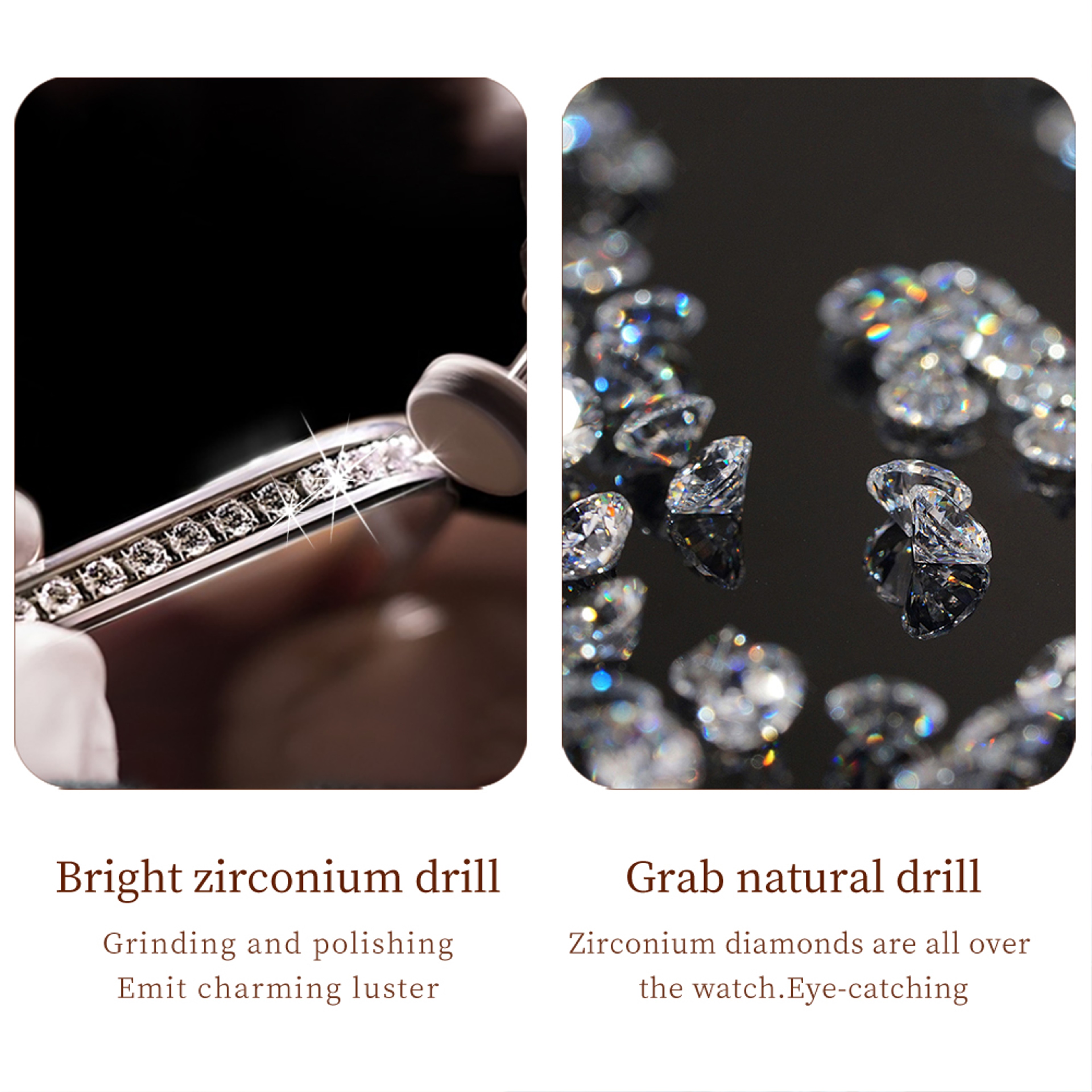 Diamond Watch For Women Elegant Stainless Steel Quartz Luxury Dress Wristwatch 4