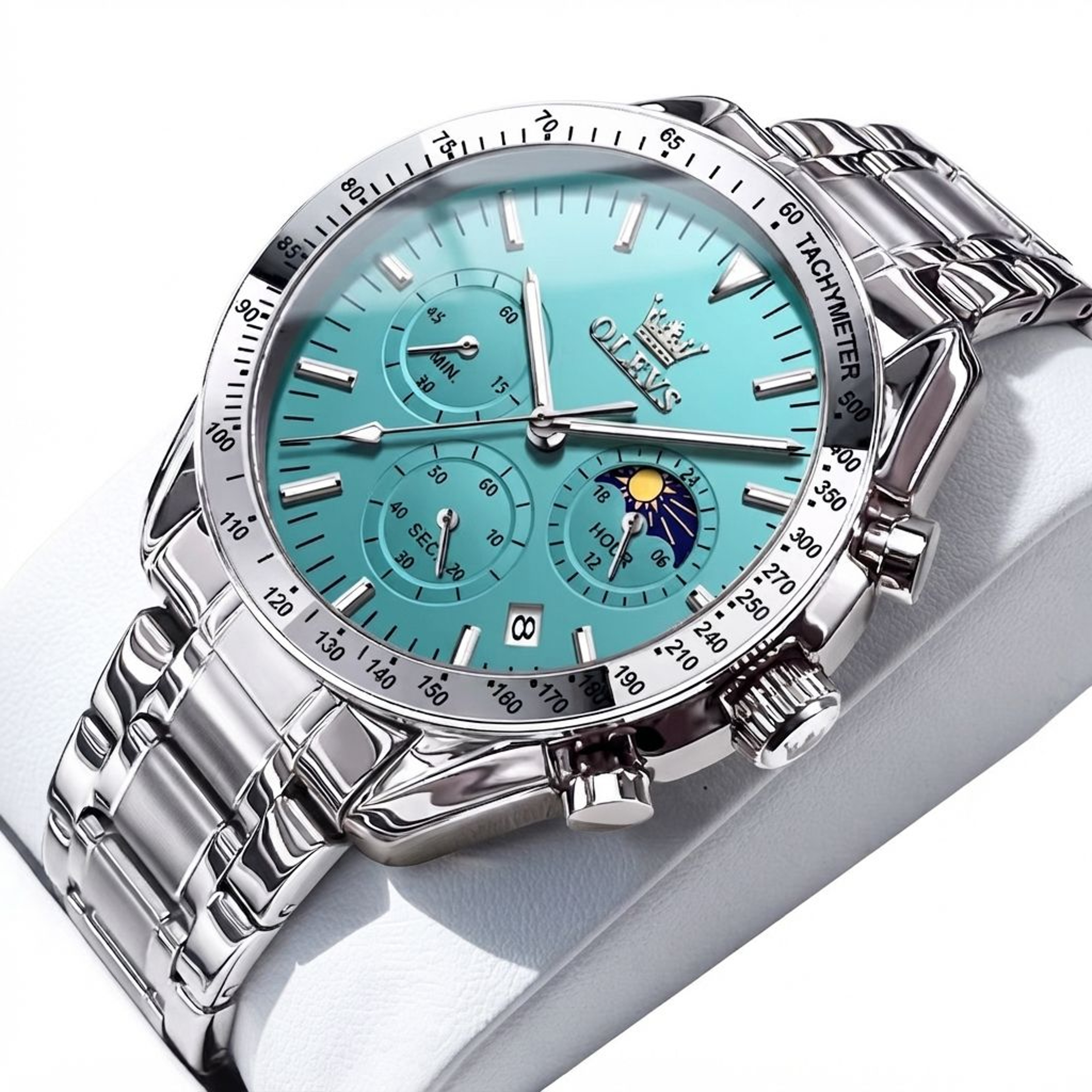 Moon Phase Skeleton Quartz Watch For Men With Luminous Calendar 0