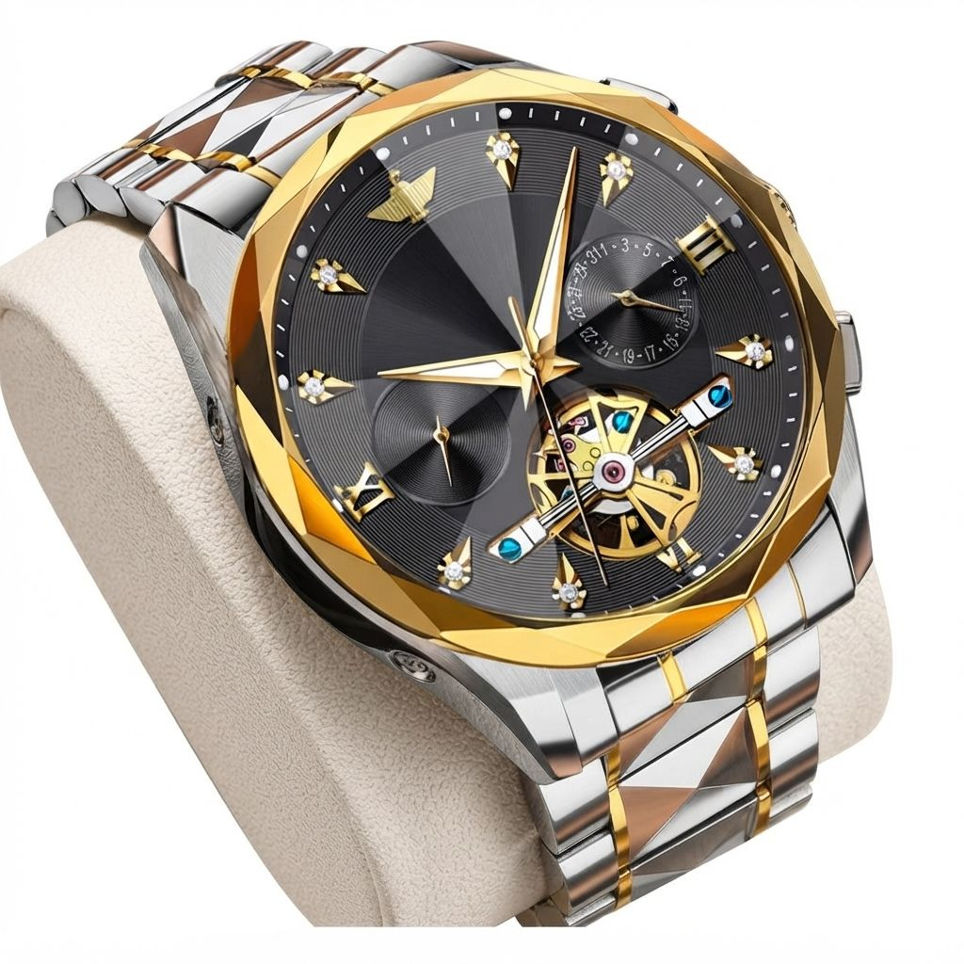 Luxury Skeleton Automatic Mechanical Watch For Men With Tungsten Steel Case Sapphire Mirror 0