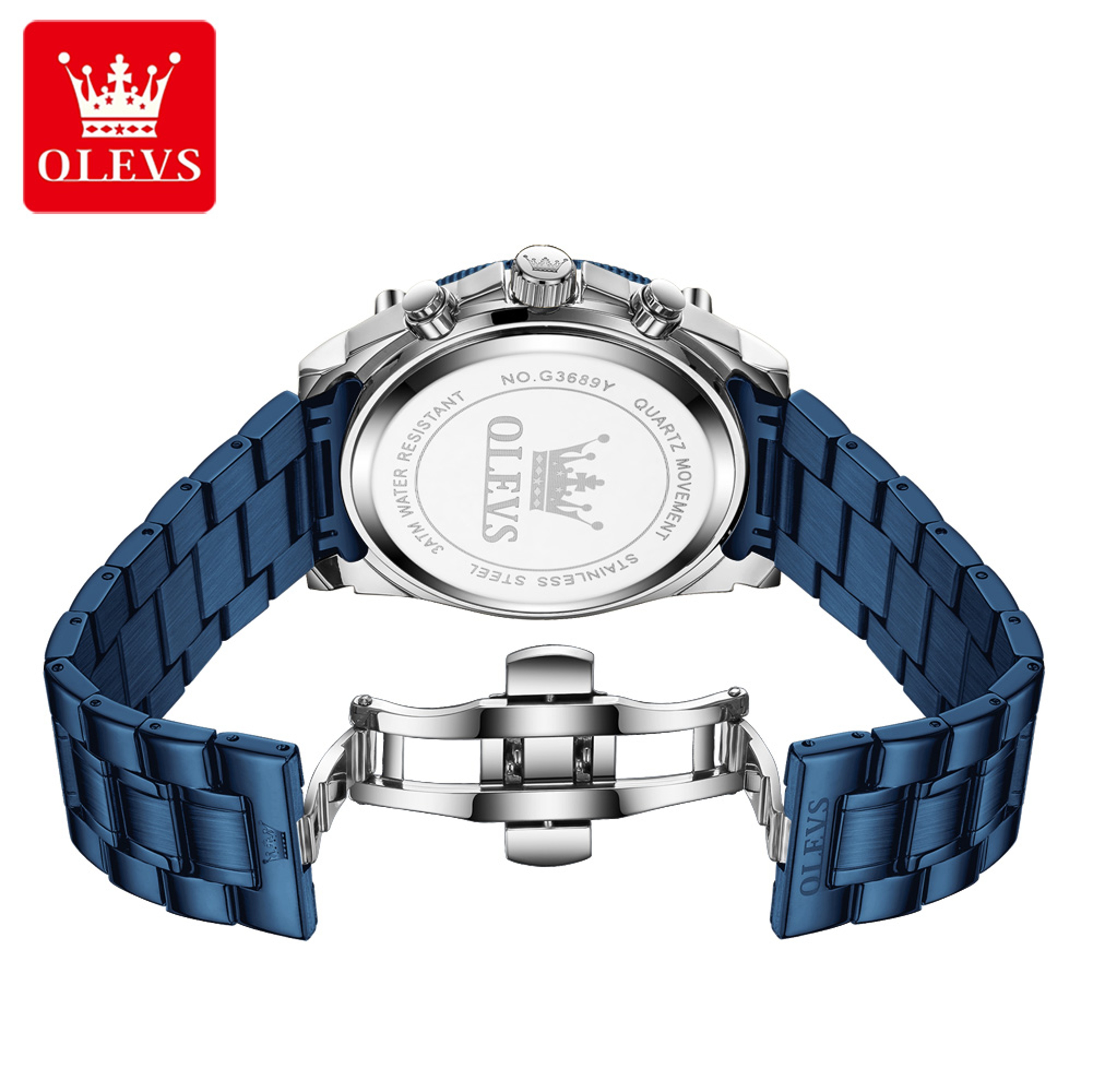 Luxury Moon Phase Chronograph Quartz Watch For Men Waterproof Classic Timepiece 2