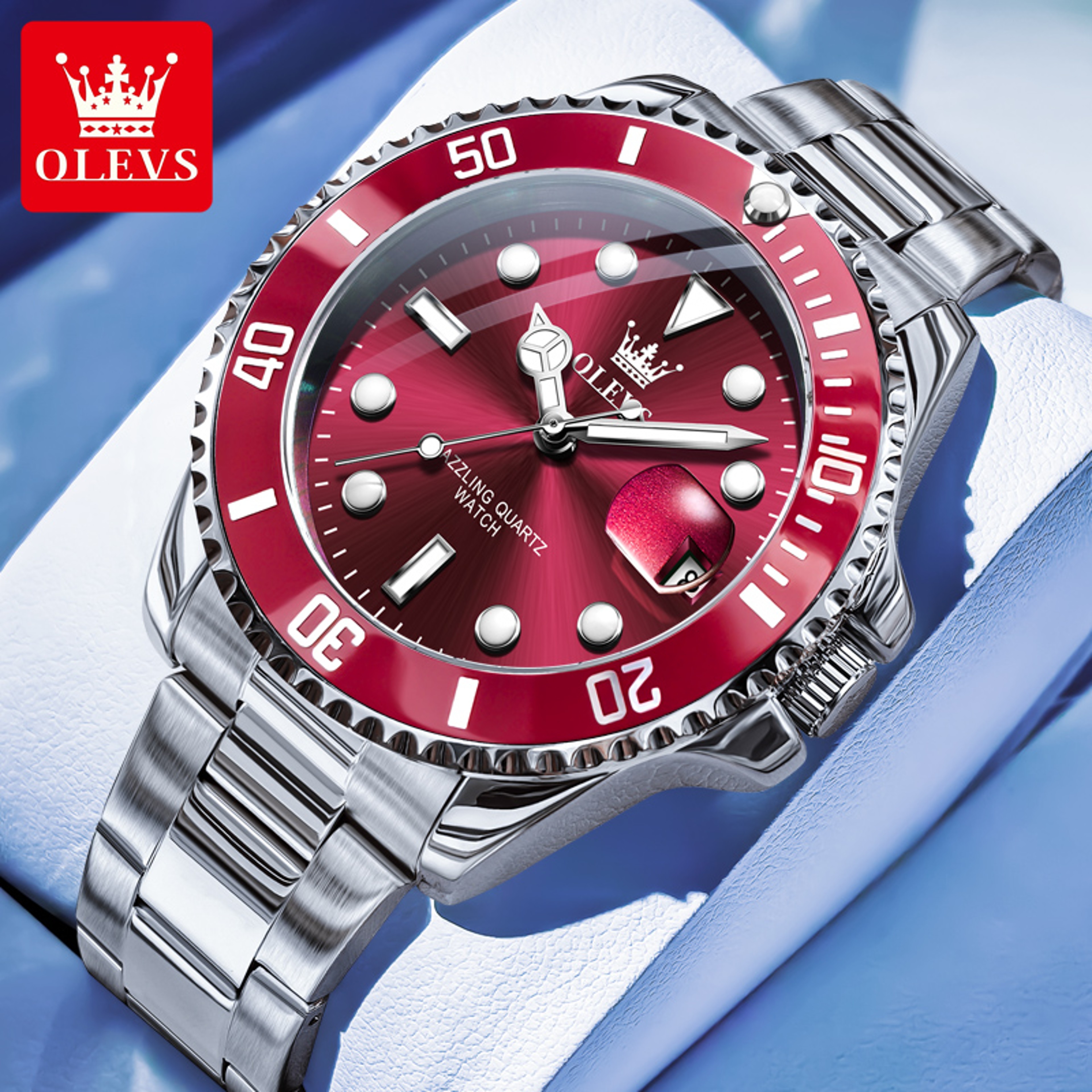 Luxury Men Quartz Watch With Rotating Bezel Auto Date Waterproof Elegant Wristwatch 16