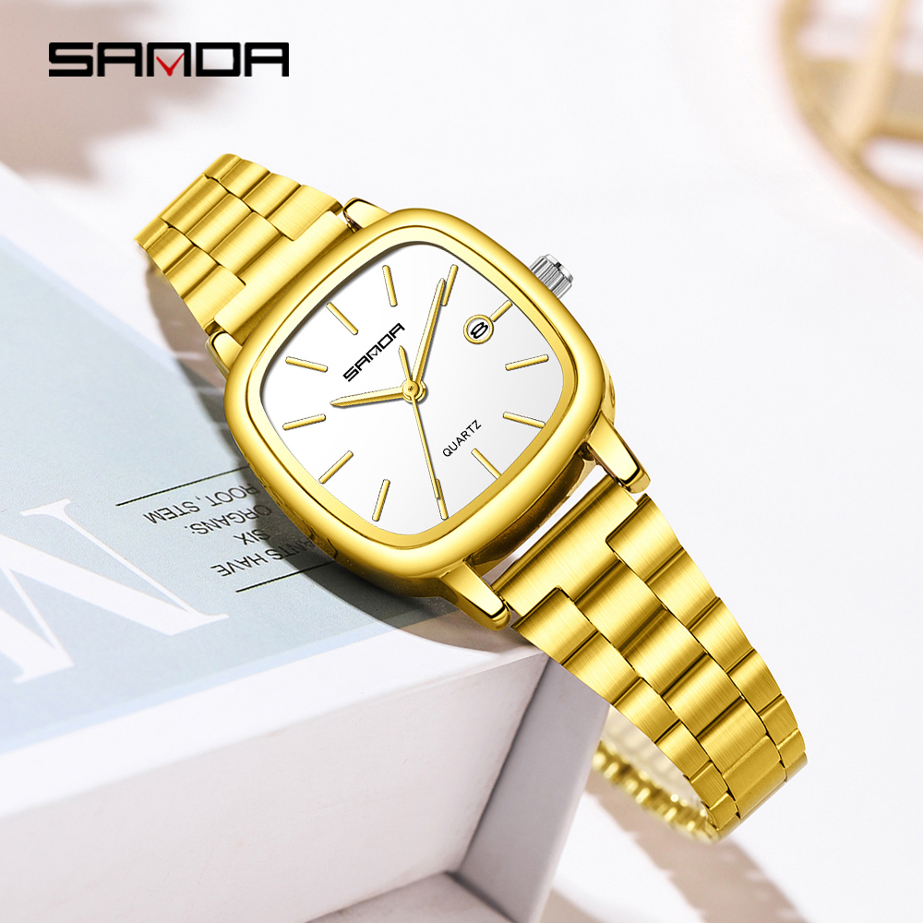 Couple Quartz Square Watches Waterproof Elegant Matching Gift Set 1