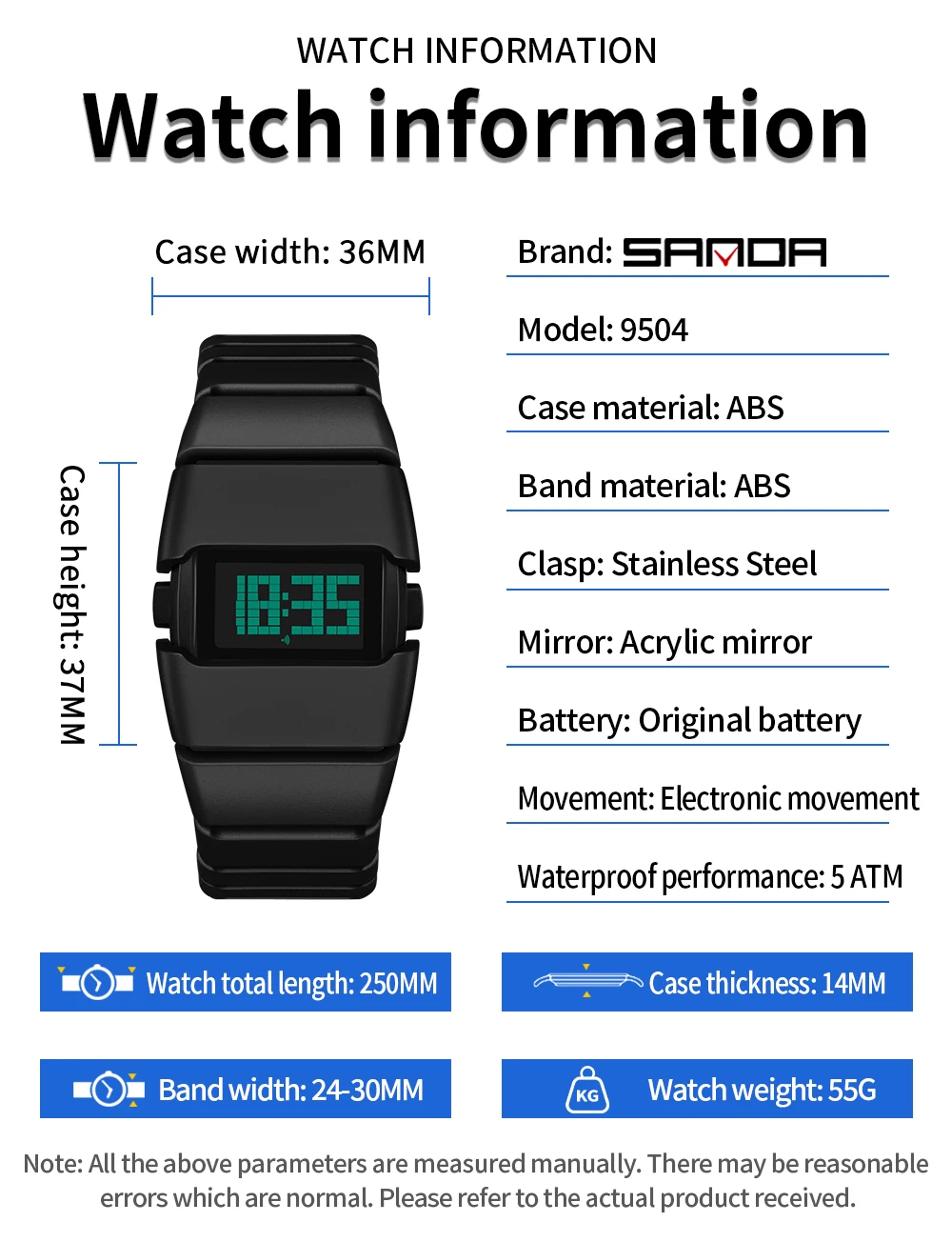 Retro Electronic Watch Waterproof Digital Watch With Night Light Alarm Stopwatch 4