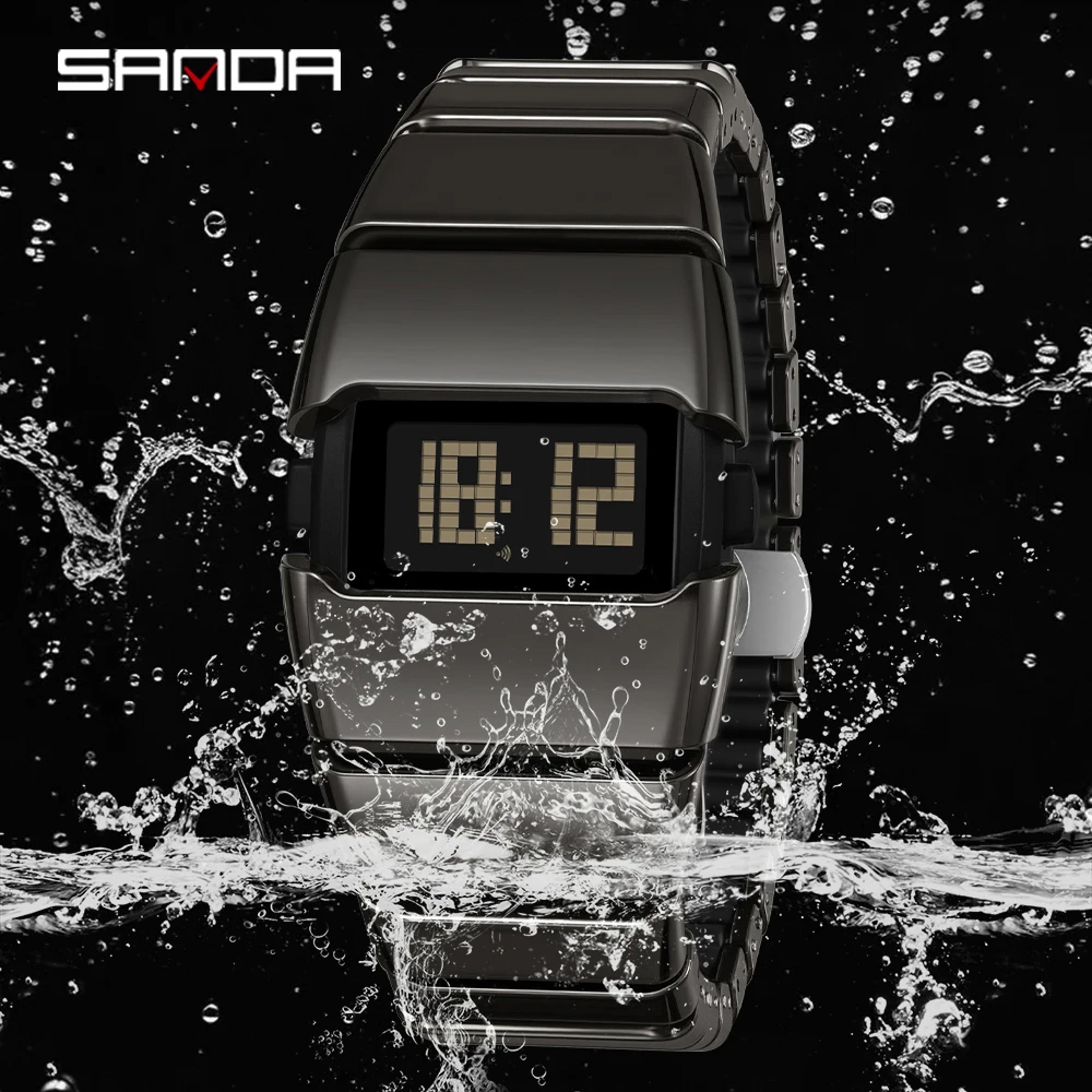 Retro Electronic Watch Waterproof Digital Watch With Night Light Alarm Stopwatch 5