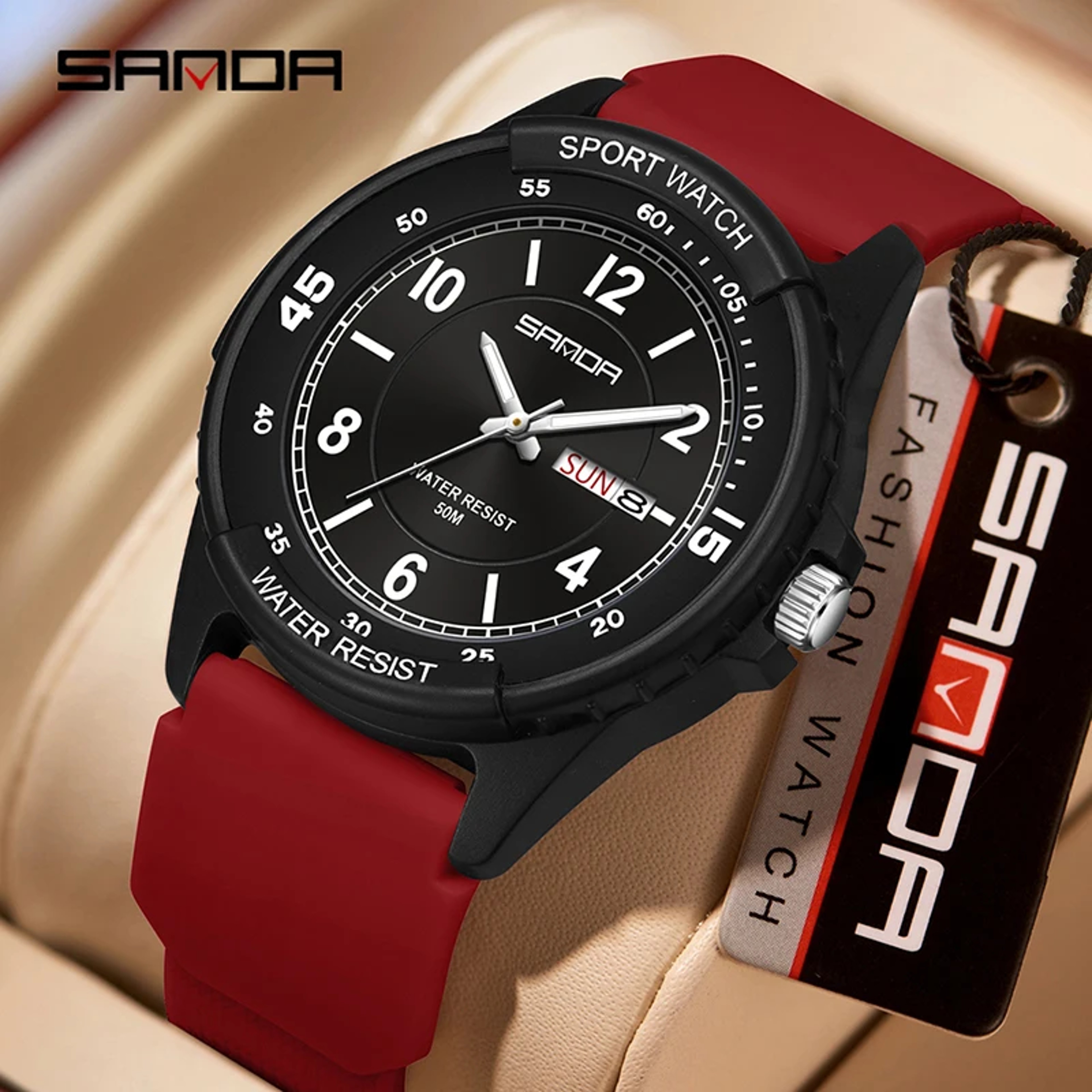 Student Sports Quartz Watch Waterproof Luminous Double Calendar Wristwatch 5