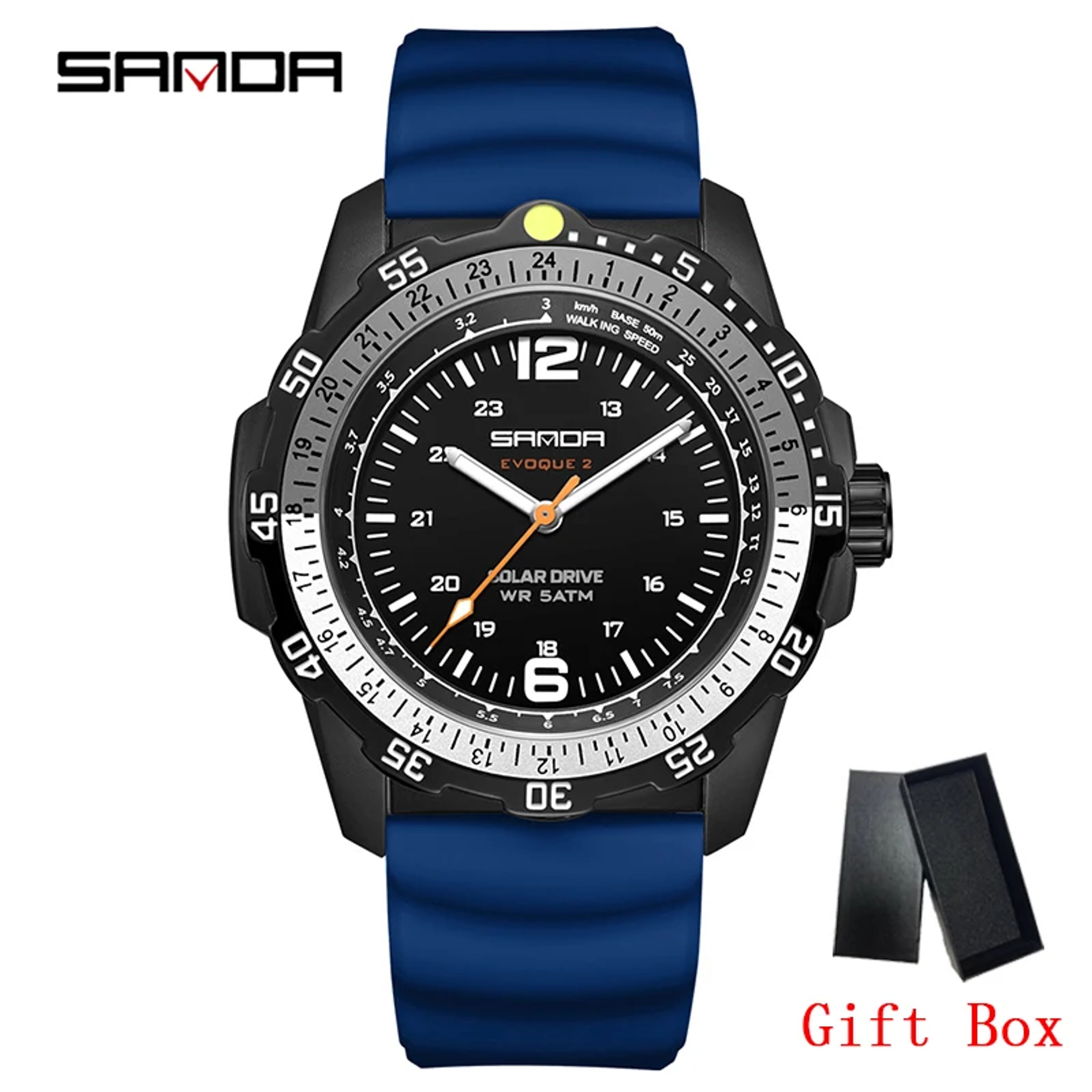 Luxury Mens Solar Powered Watch With Luminous Dial Waterproof Sport Quartz Wristwatch 8