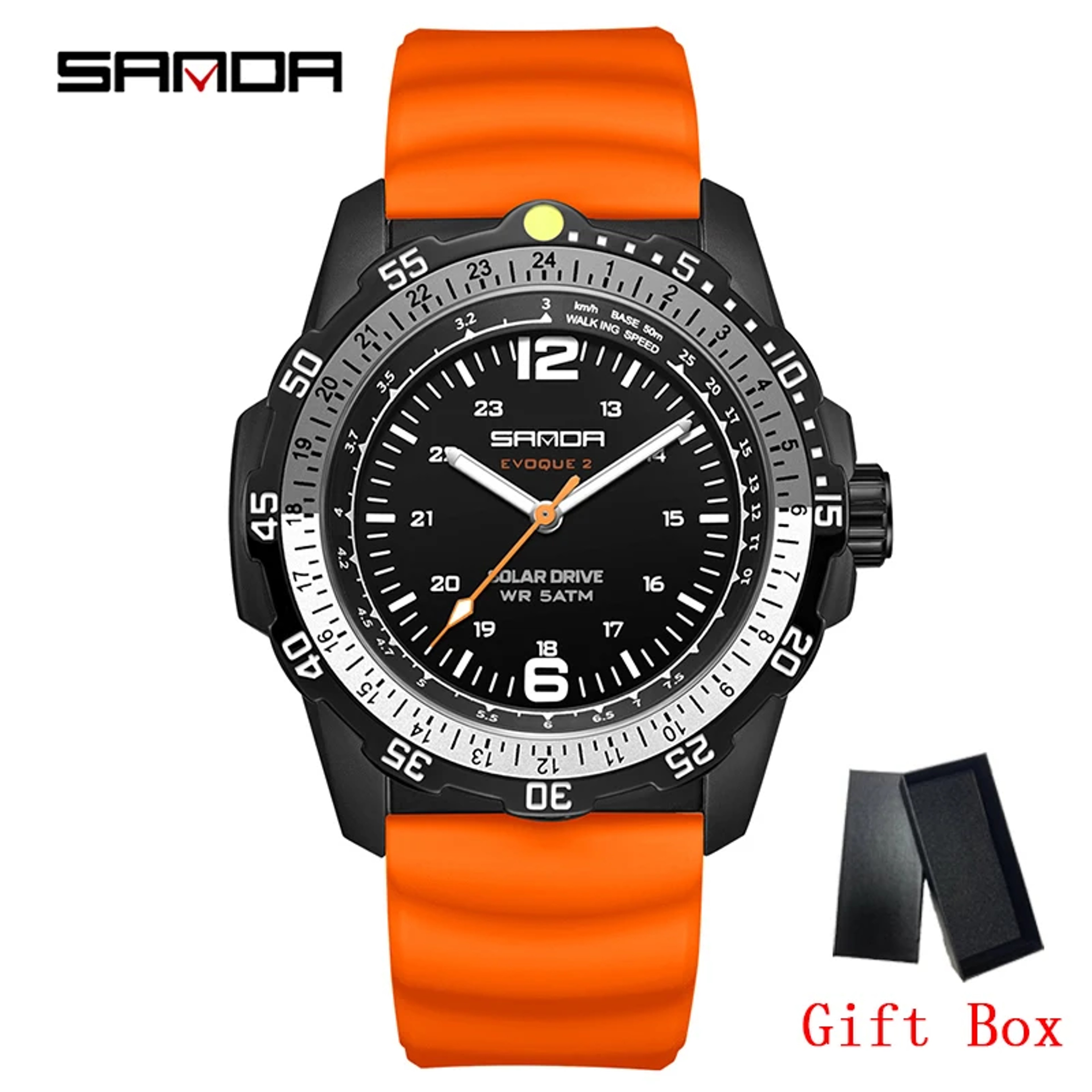 Luxury Mens Solar Powered Watch With Luminous Dial Waterproof Sport Quartz Wristwatch 7