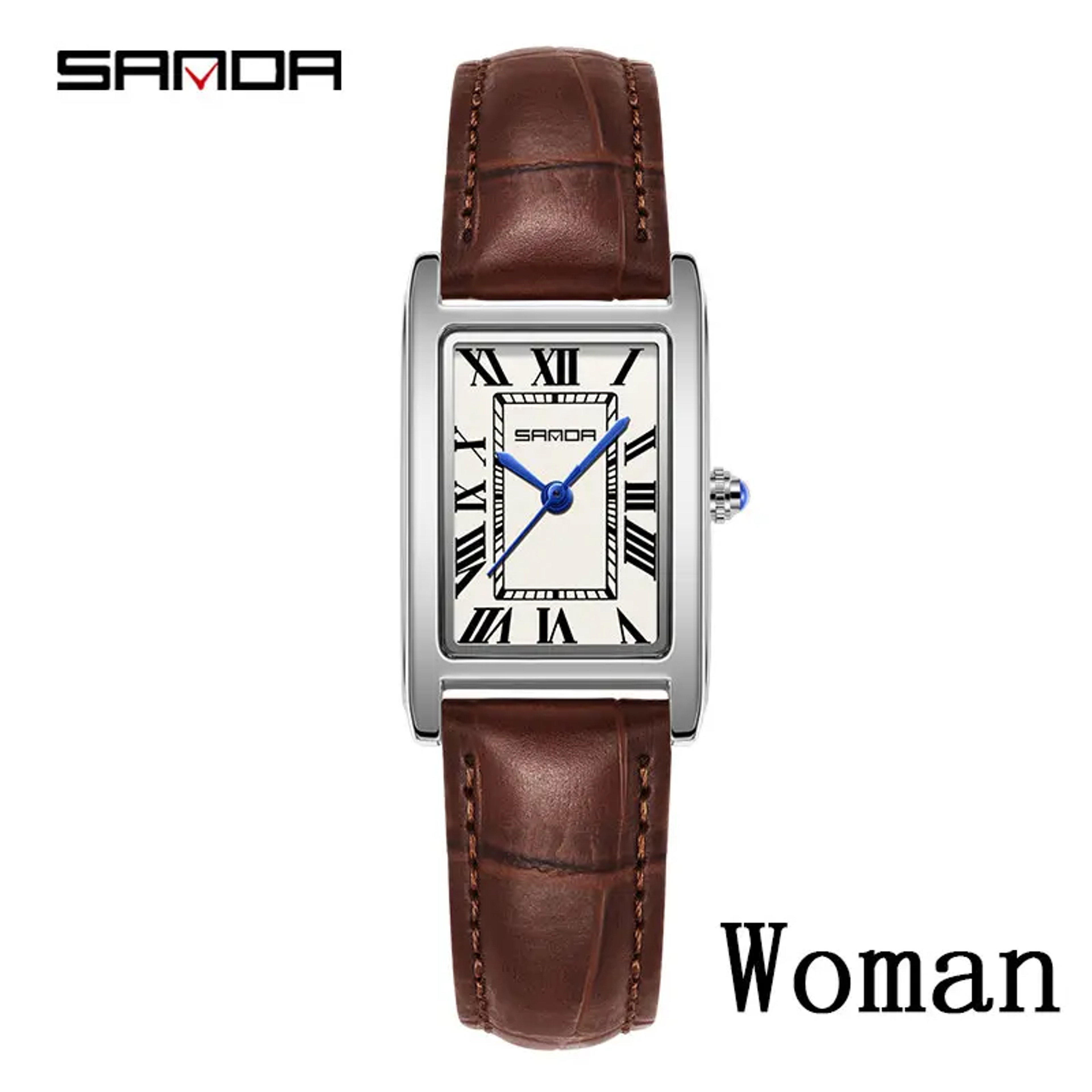 Luxury Tank Couple Watch Set With Leather Strap Square Dial Quartz Watches – view 8