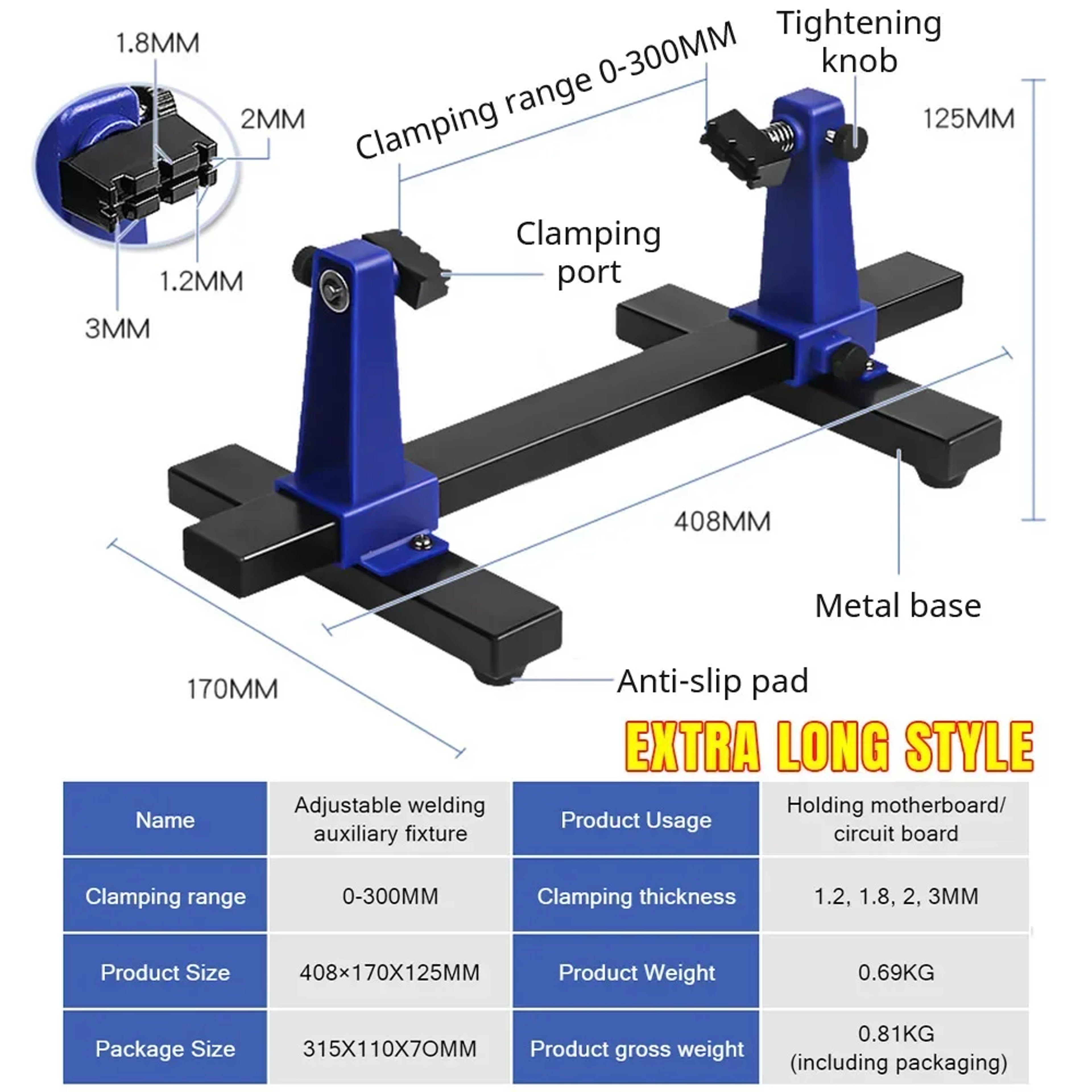 Adjustable PCB Holder With Rotation Soldering Jig Clamp For Circuit Board Repair 3