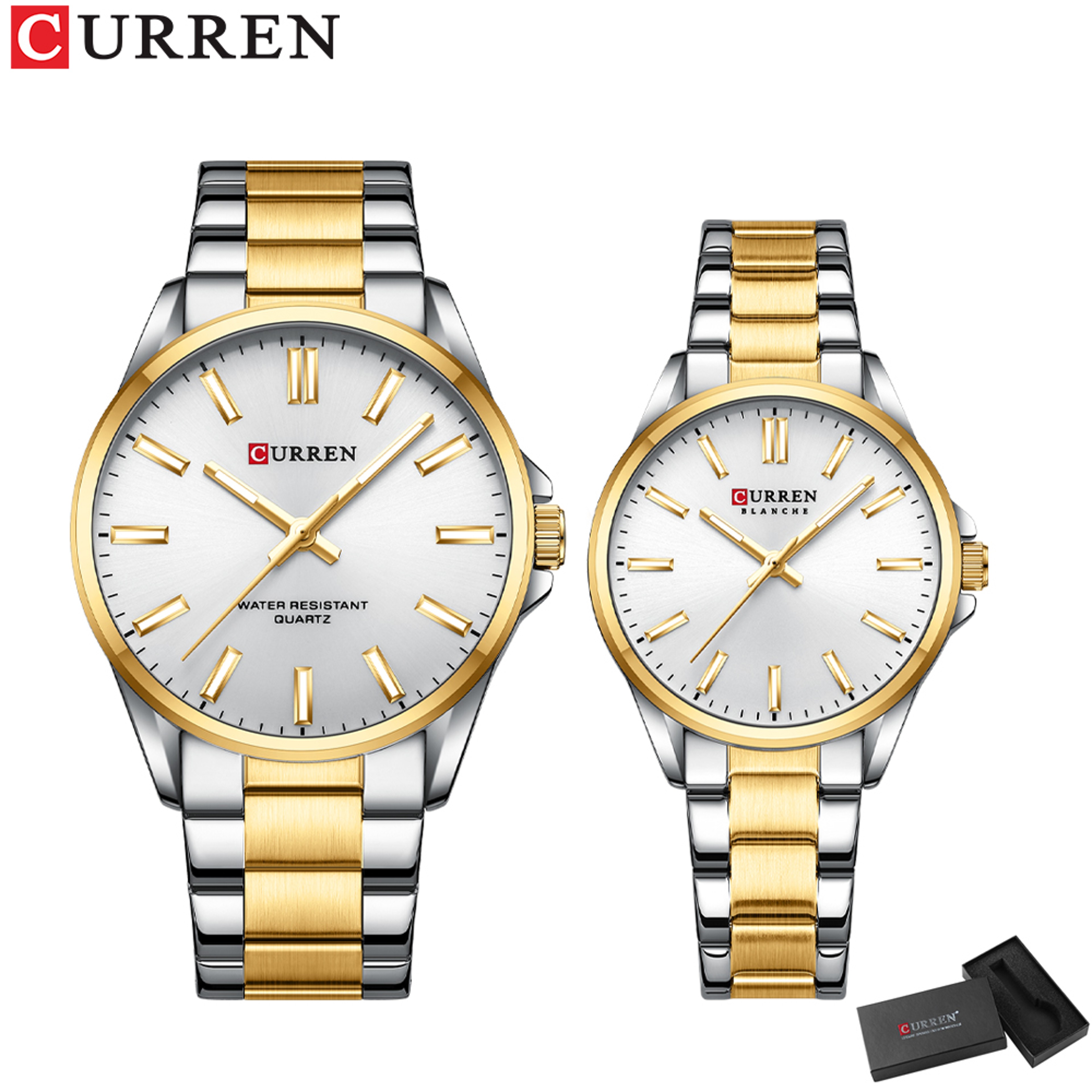 Lovers Waterproof Quartz Wristwatches Classic Stainless Steel Couple Watches With Luminous Hands 9