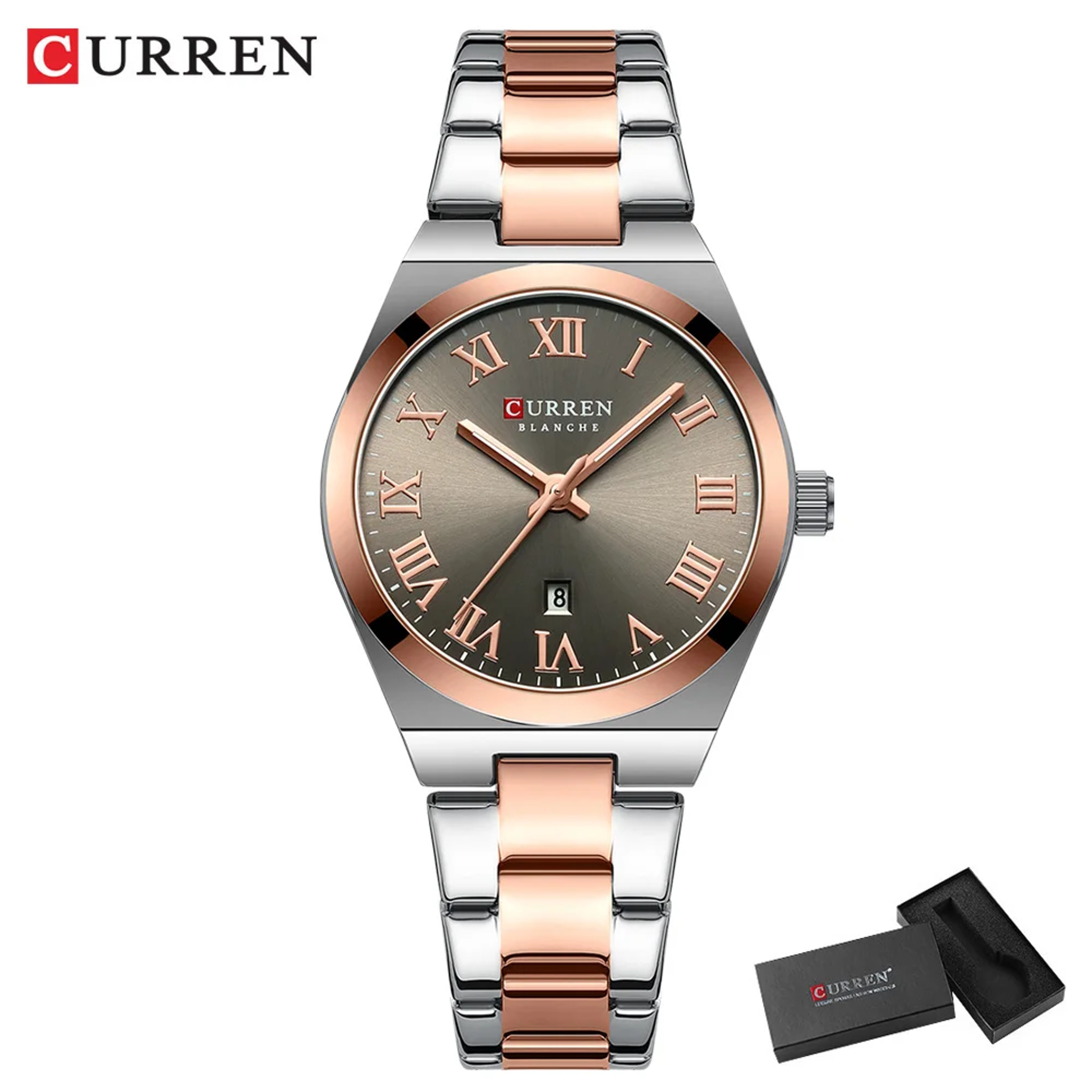 Elegant Stainless Steel Bracelet Womens Fashion Dress Watch with Date – view 13
