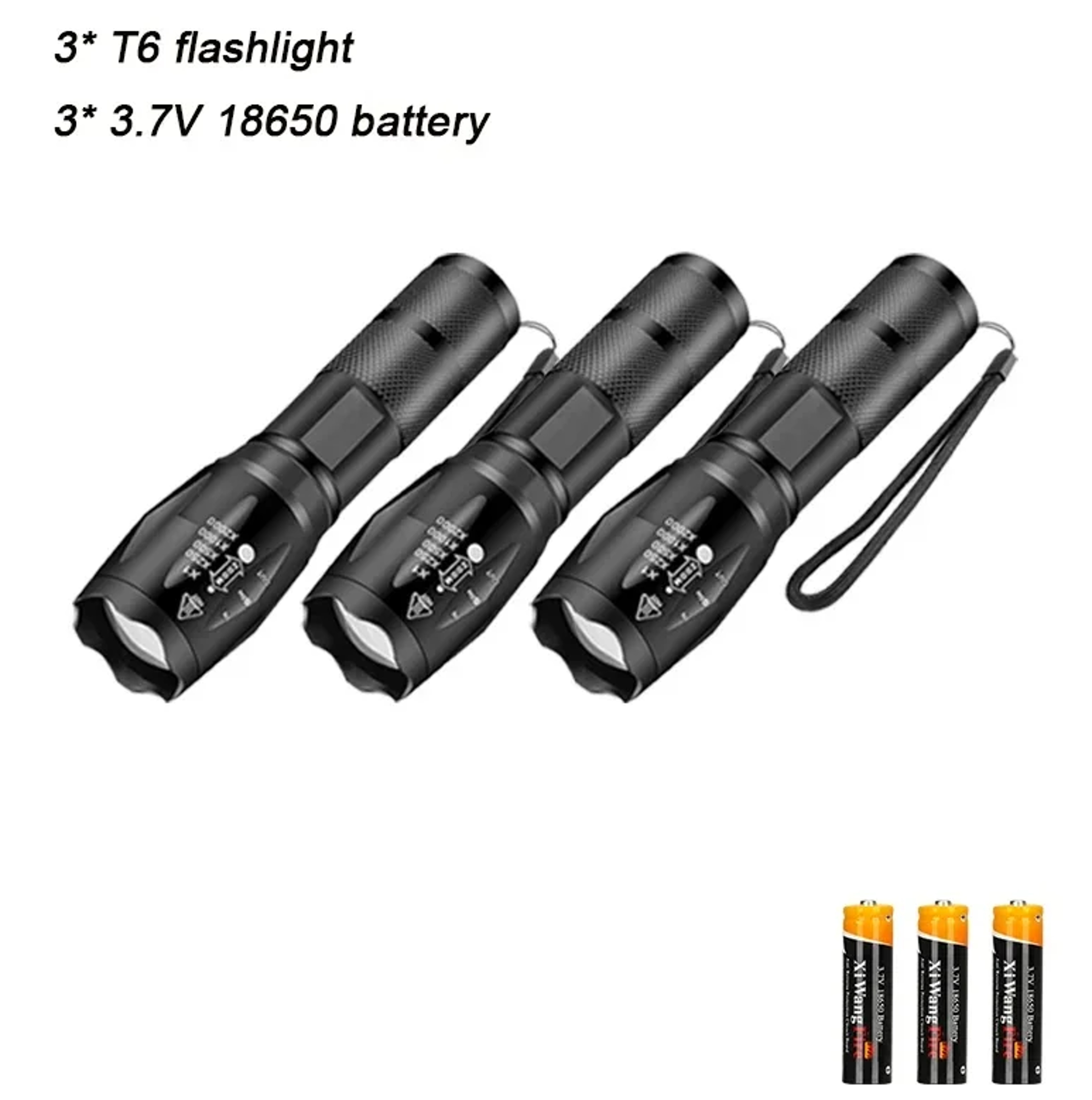 High Power LED Flashlight Rechargeable Camping Torch With Zoom And Waterproof Design 7