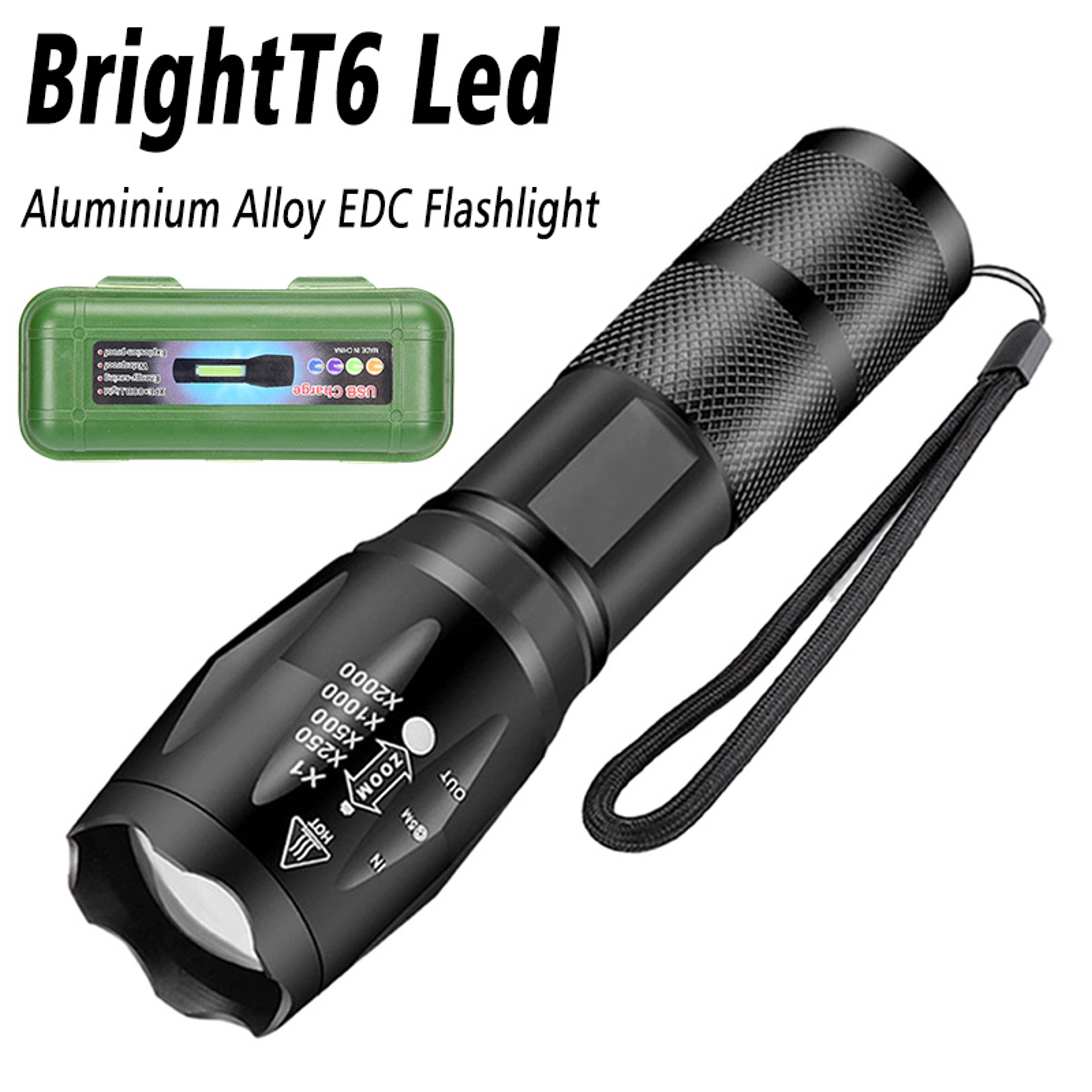 High Power LED Flashlight Rechargeable Camping Torch With Zoom And Waterproof Design 8