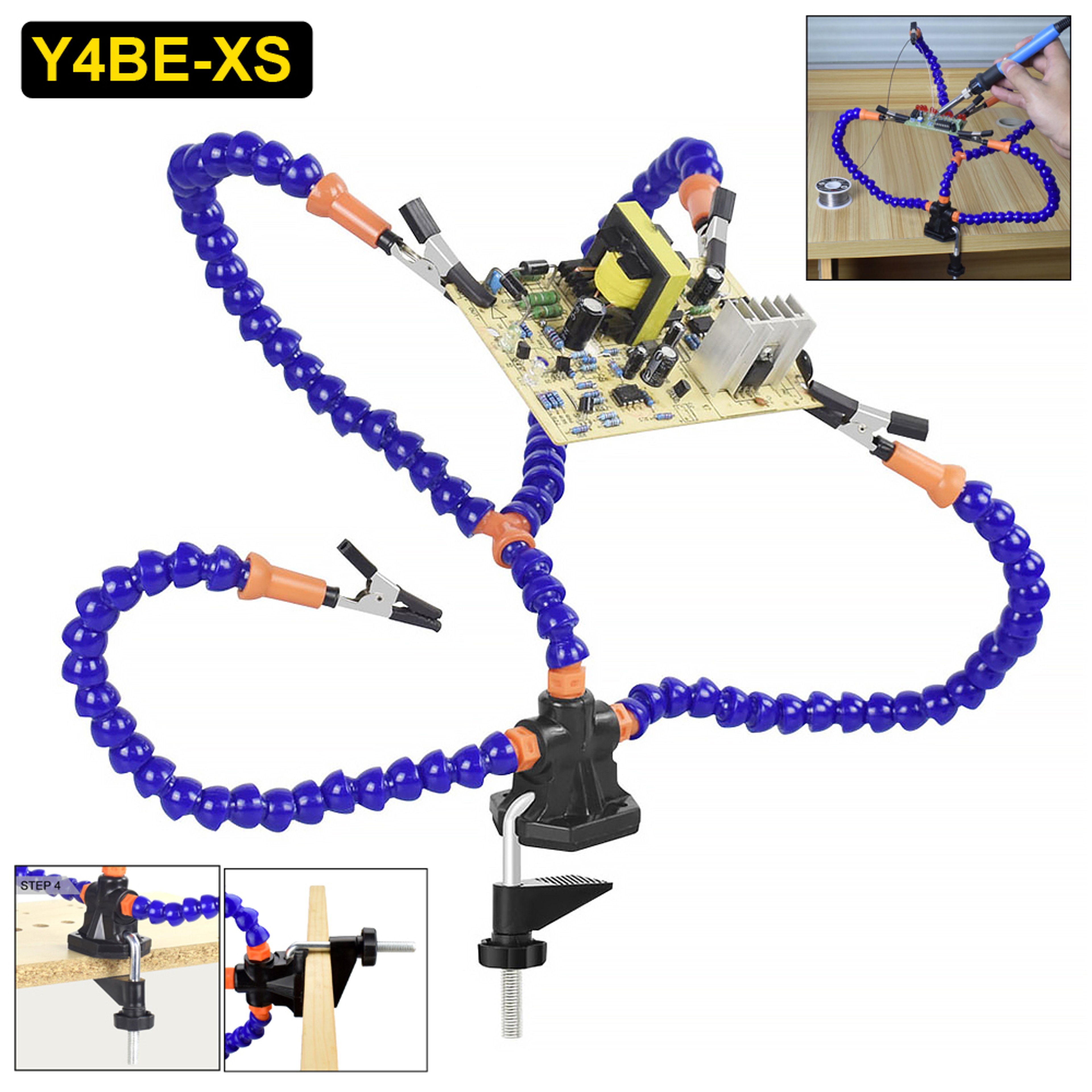 Adjustable Helping Hand Soldering Station With Flexible Arms PCB Holder 9