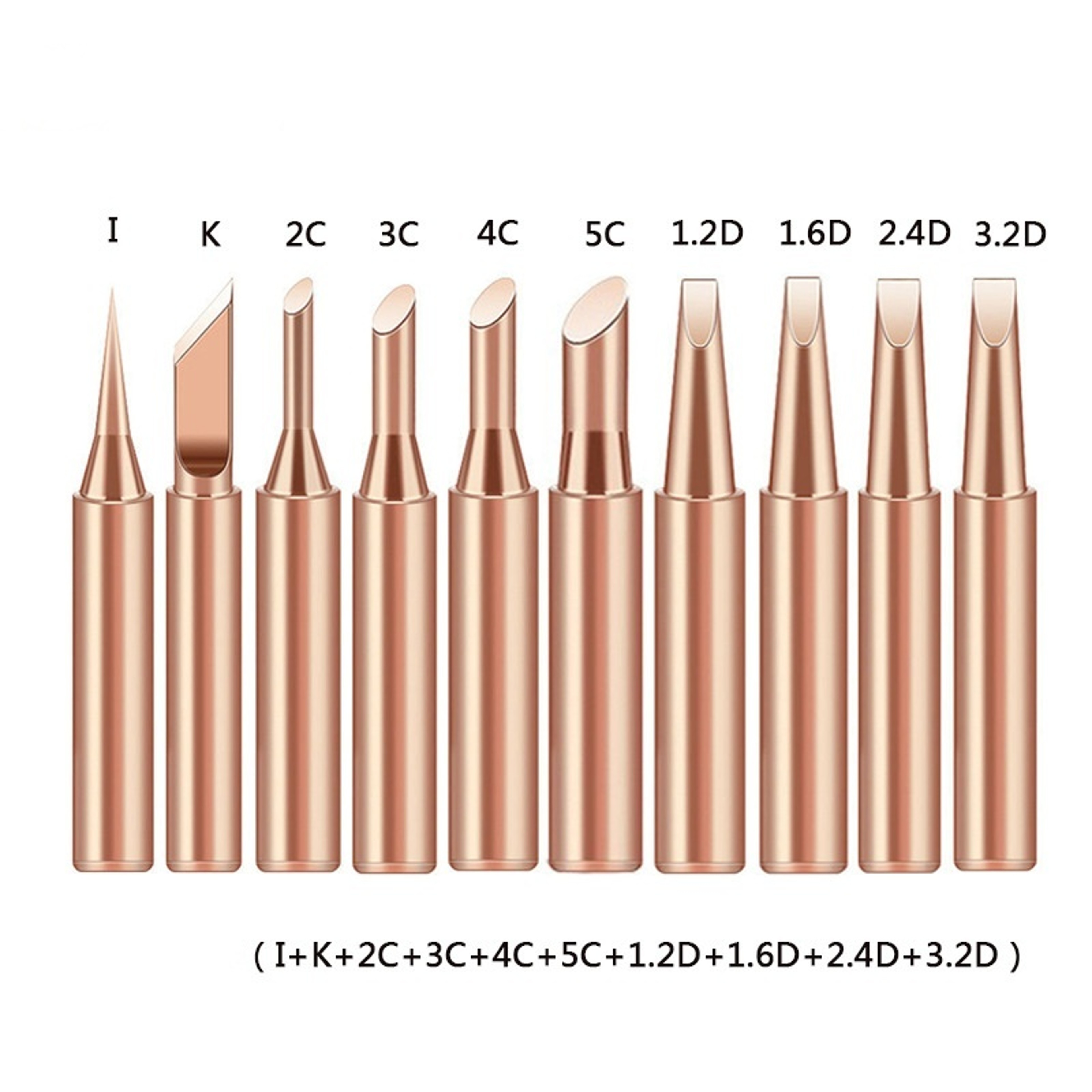 Pure Copper Soldering Iron Tips Set for Welding Repair Tools – view 3