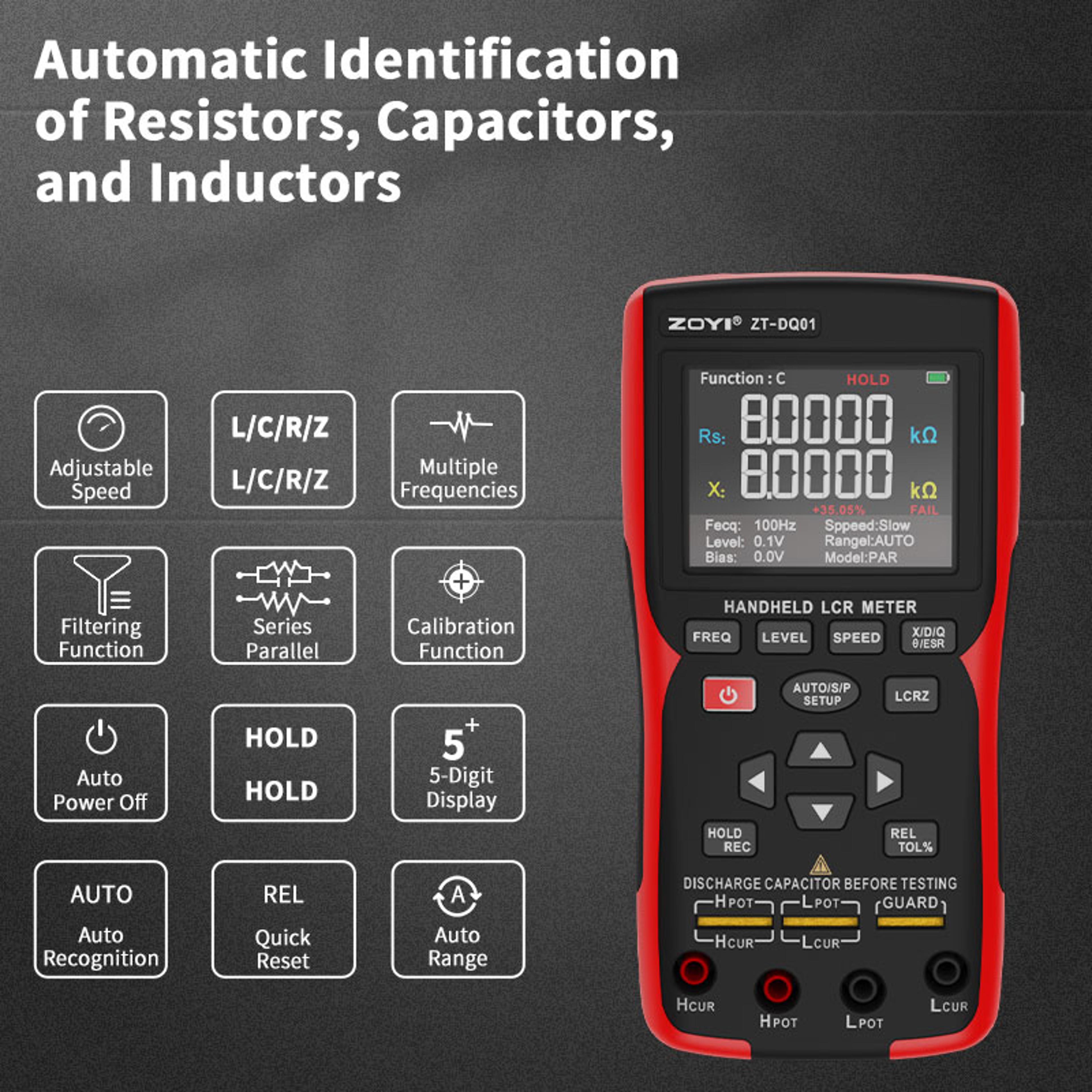 High Precision Digital LCR Meter Count Component Tester 2