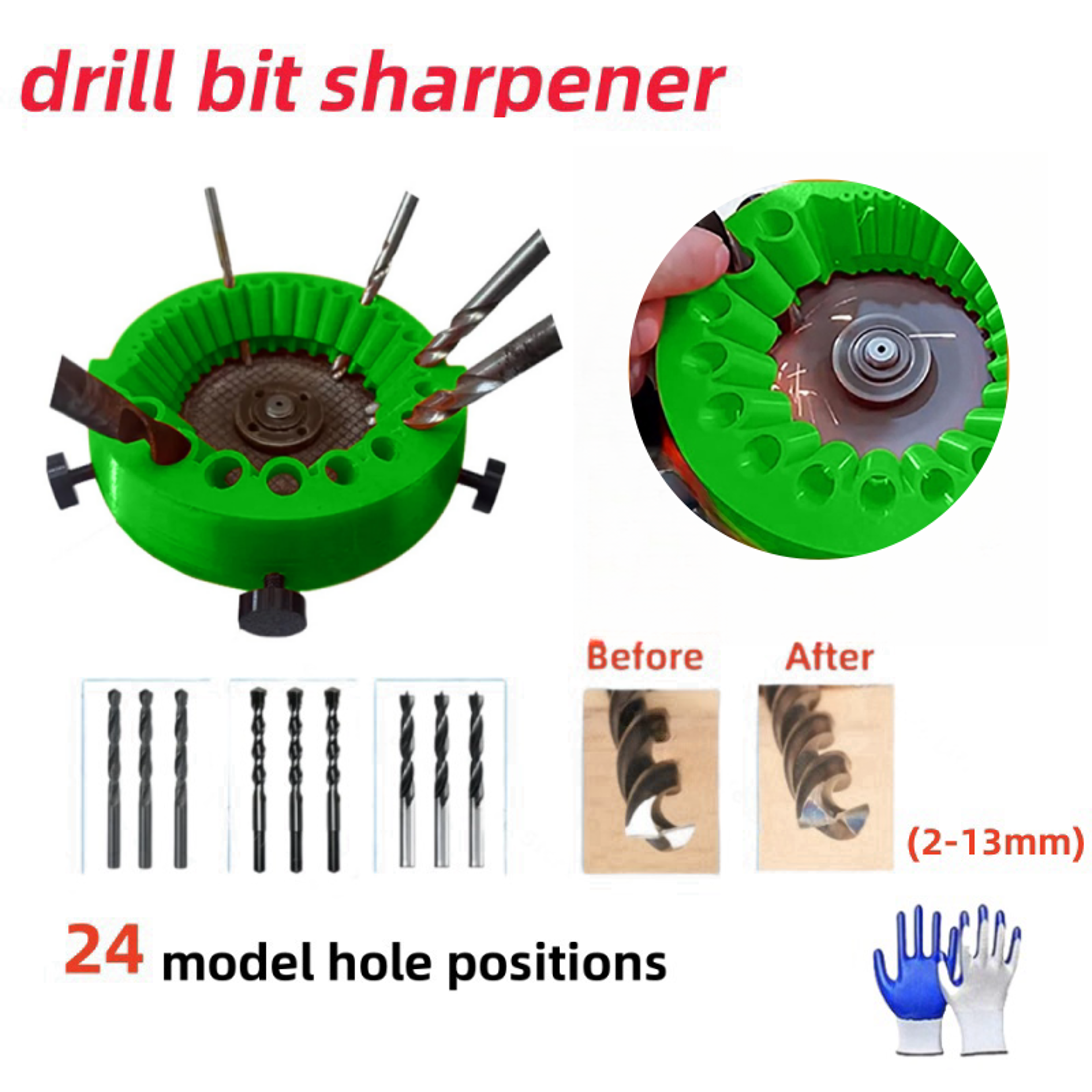 Degree Drill Bit Sharpener Angle Grinder Attachment For Bits 12