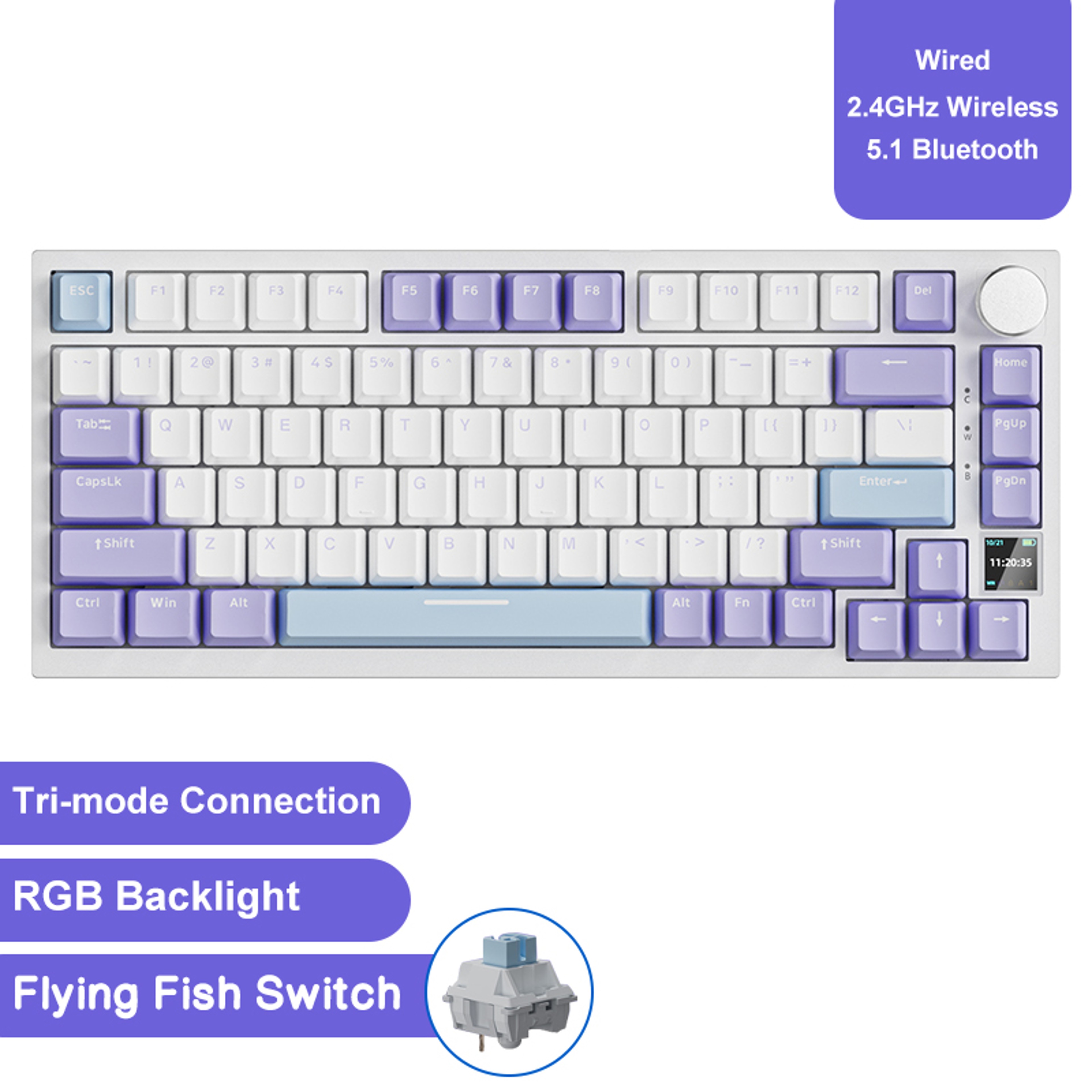 Pro Wireless Mechanical Keyboard With RGB Hot Swap And Gasket Mount 18