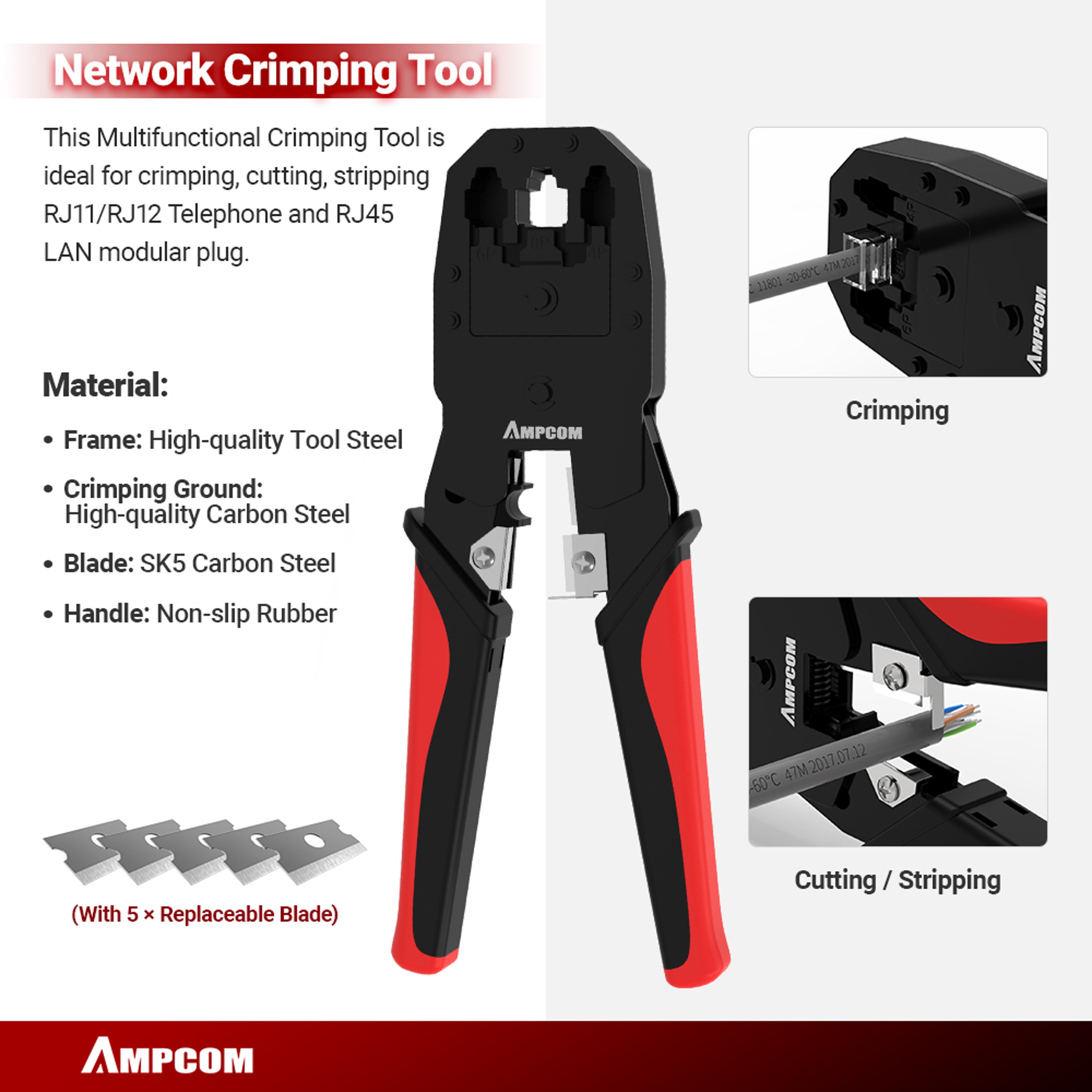 Crimping Tool Kit With LAN Cable Tester And Ethernet Repair Tools 1