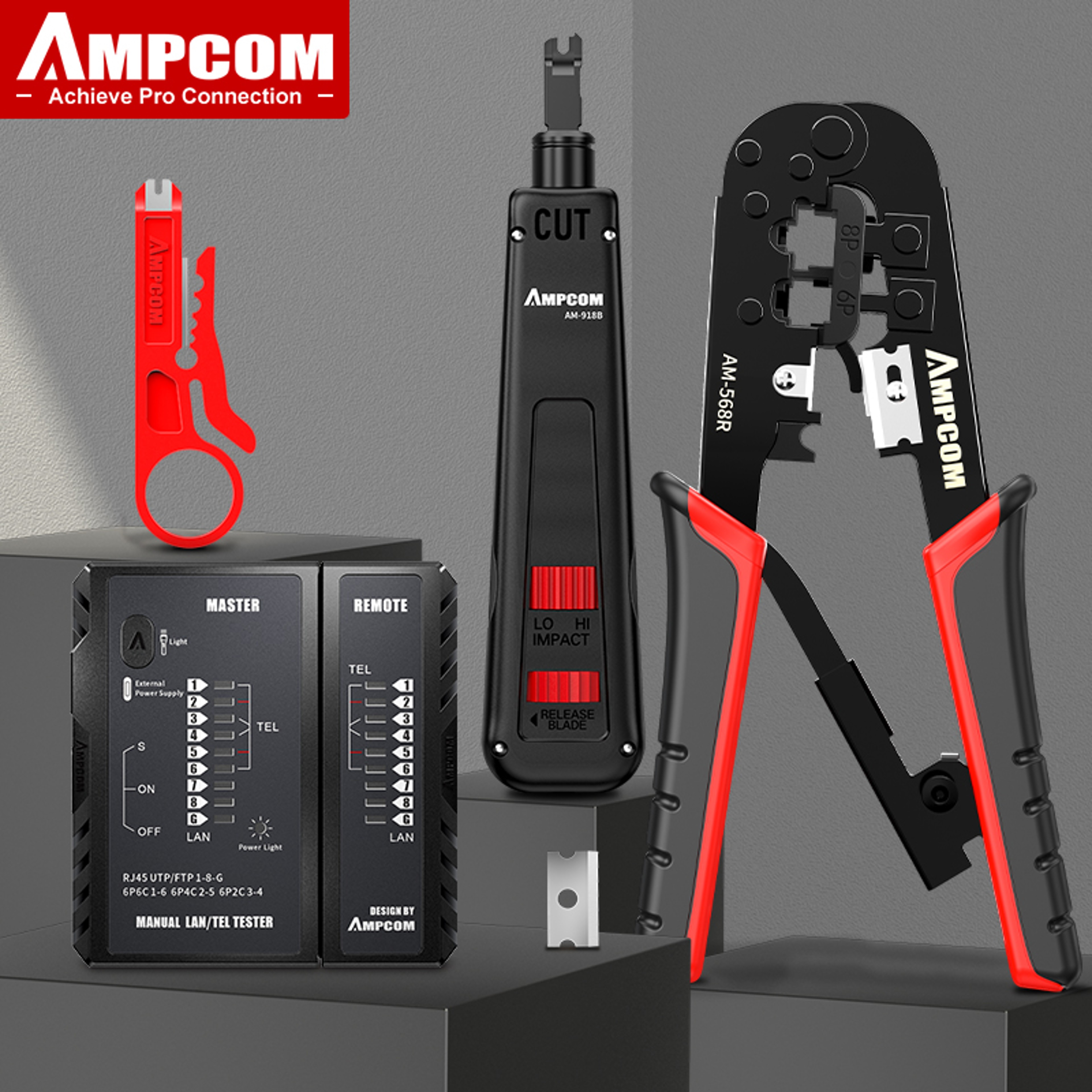 Crimping Tool Kit With LAN Cable Tester And Ethernet Repair Tools 9