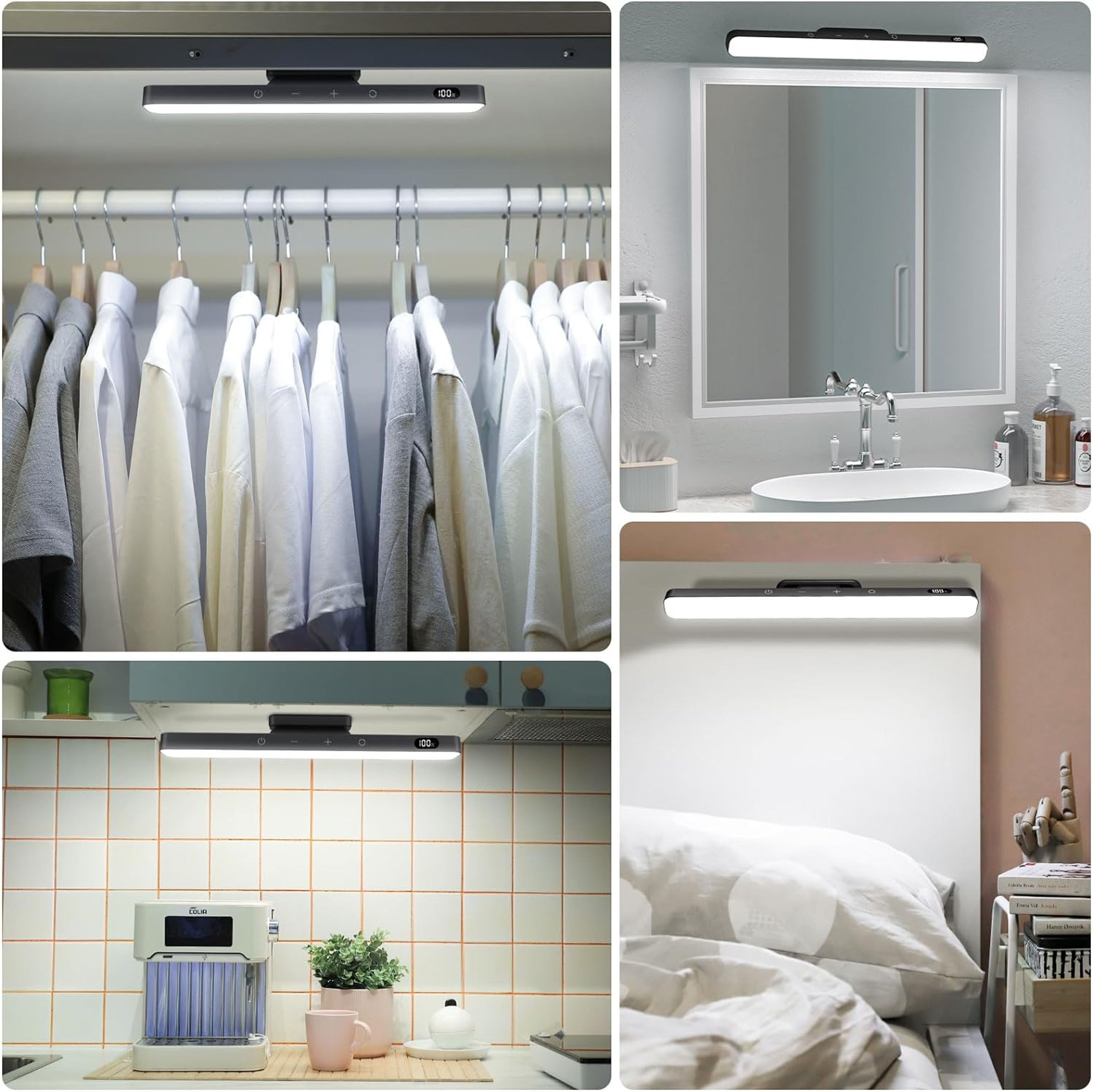 Rechargeable Under Cabinet Light Dimmable LED Makeup Mirror Light 2