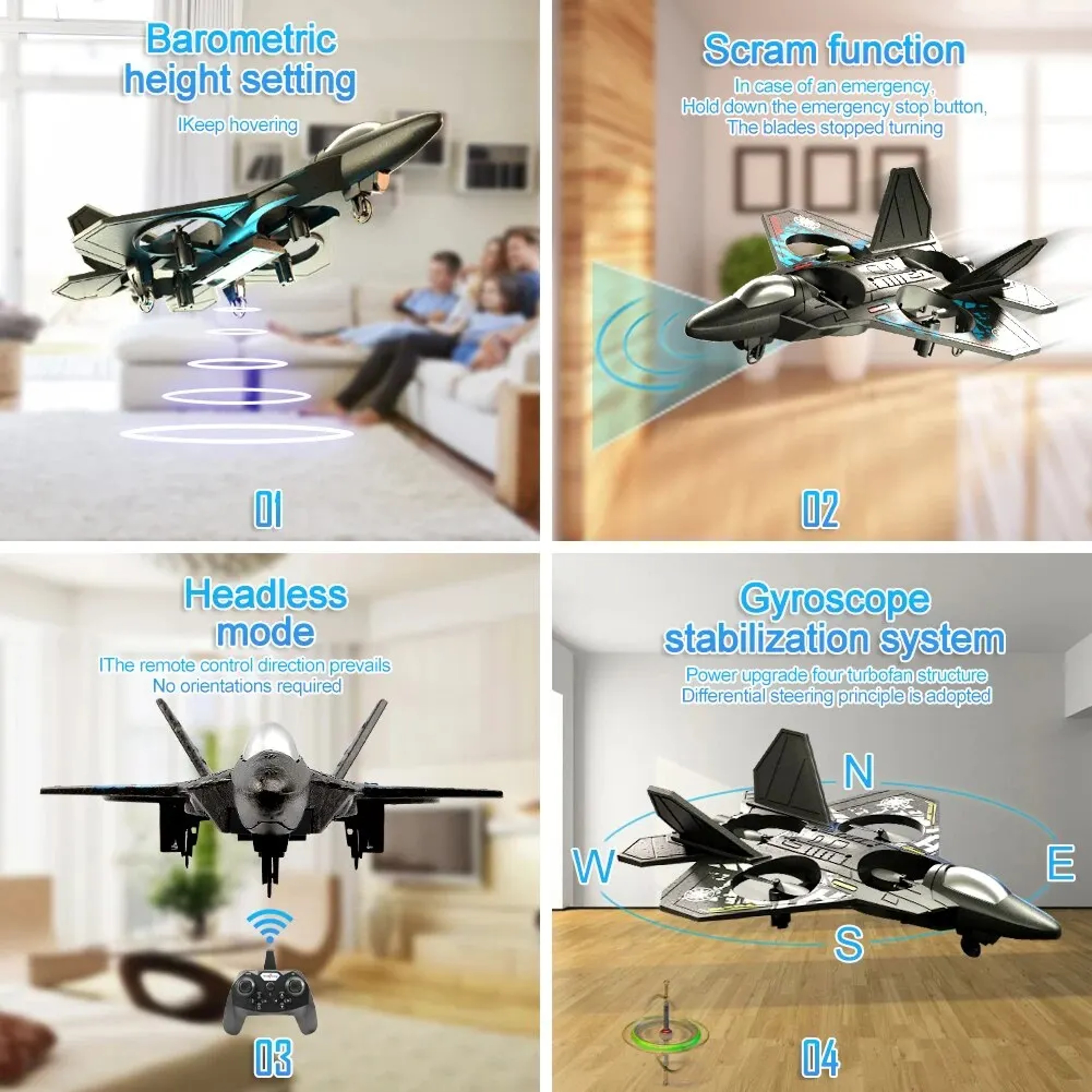 Gravity Sensing RC Plane With LED Lights And EPP Foam Fighter Design 4