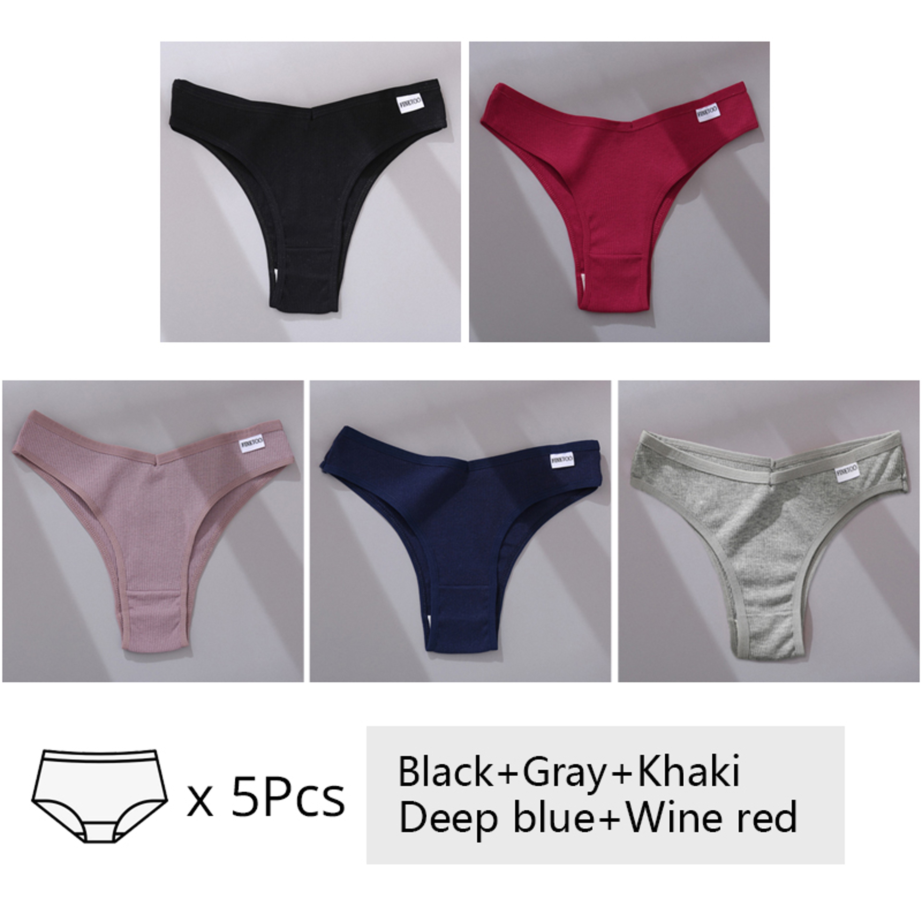 Womens Cotton Brazilian Panties V Waist Low Rise Bikini Underwear 8