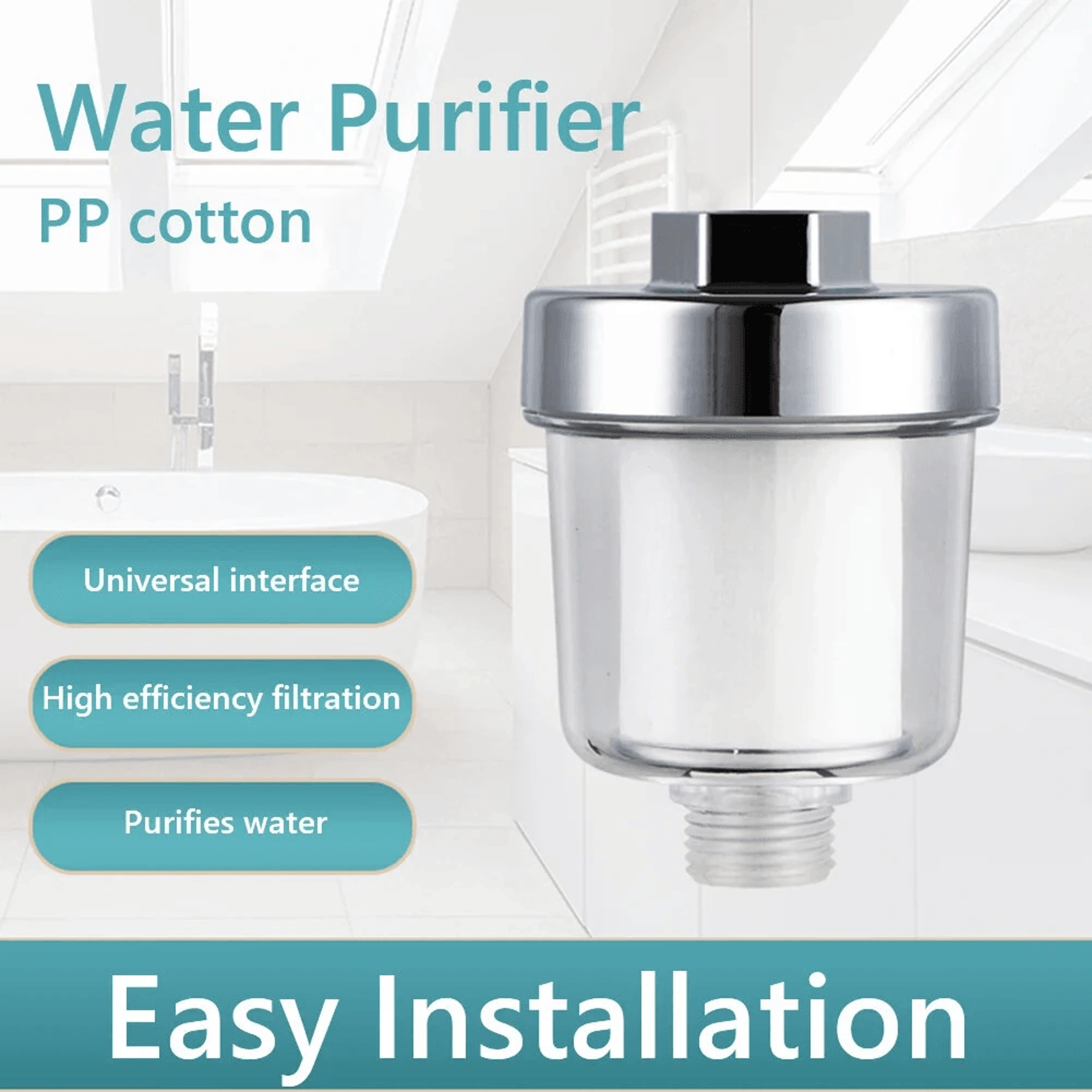 Universal Faucet Shower Water Filter With PP Cotton Cartridge 4