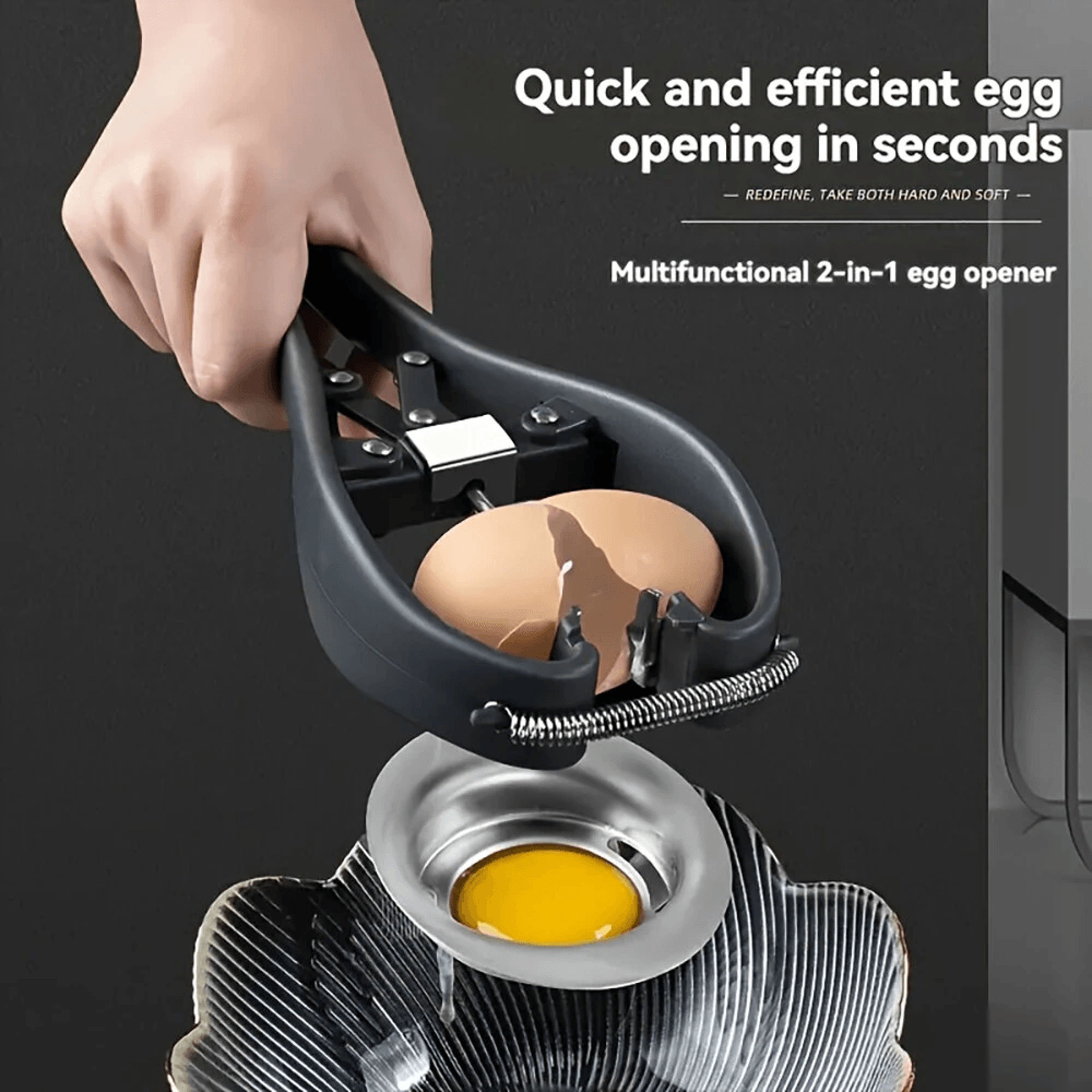 Stainless Steel Egg Cracker And Egg White Separator Kitchen Tool 2