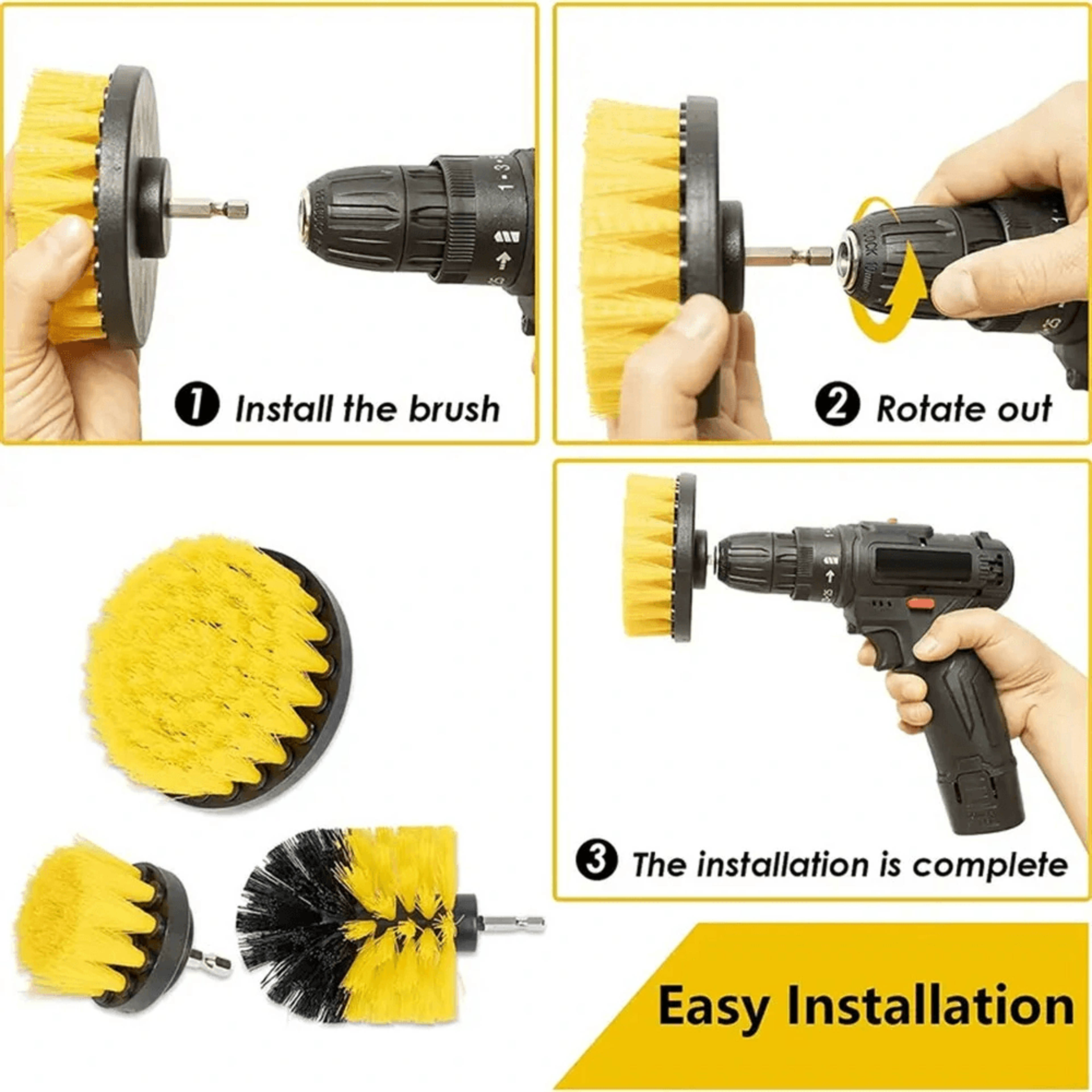 Drill Brush Set Power Scrubber Cleaning Kit For Grout Tile Tub And Kitchen 4