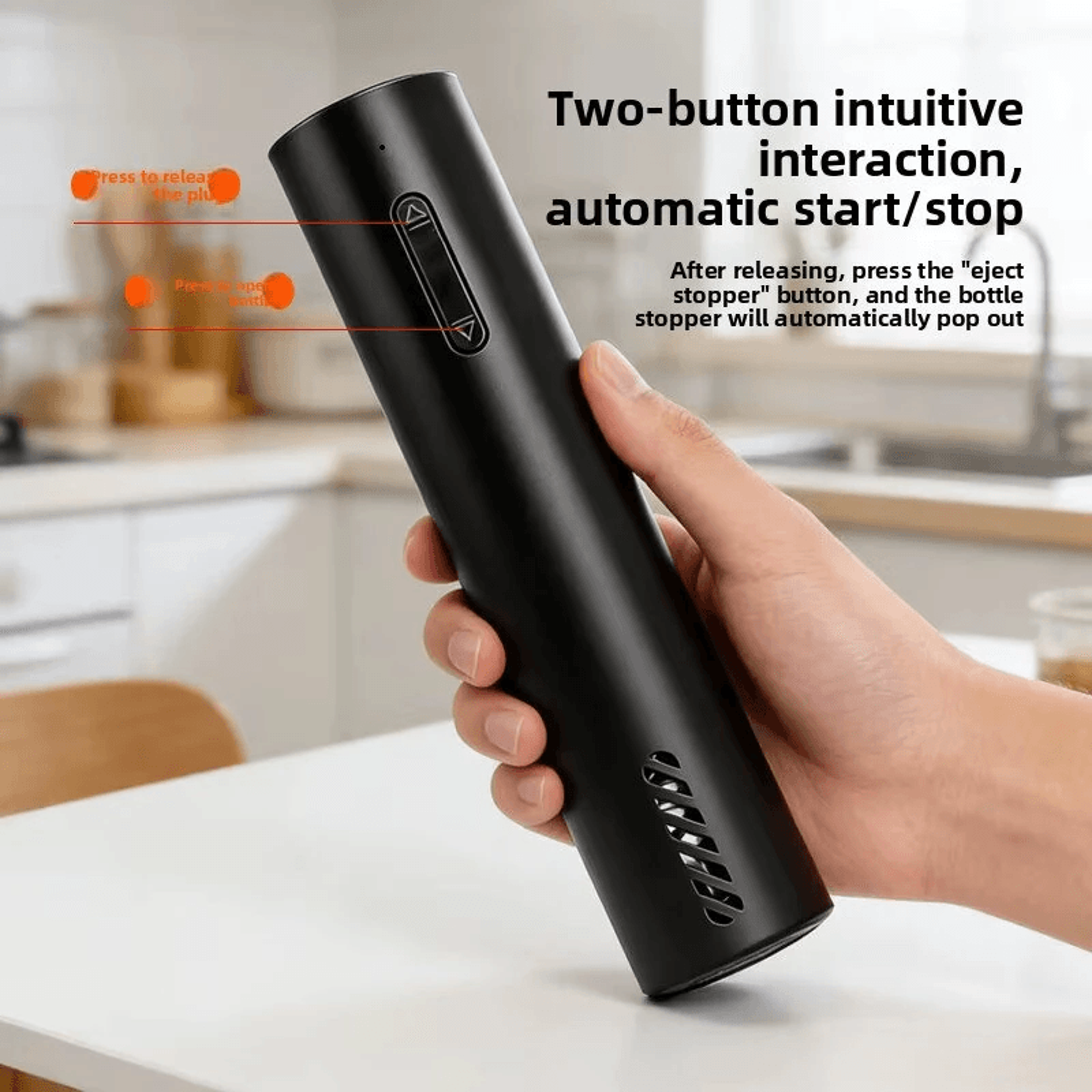 Rechargeable Electric Wine Bottle Opener Automatic Corkscrew With Two Button Control 2