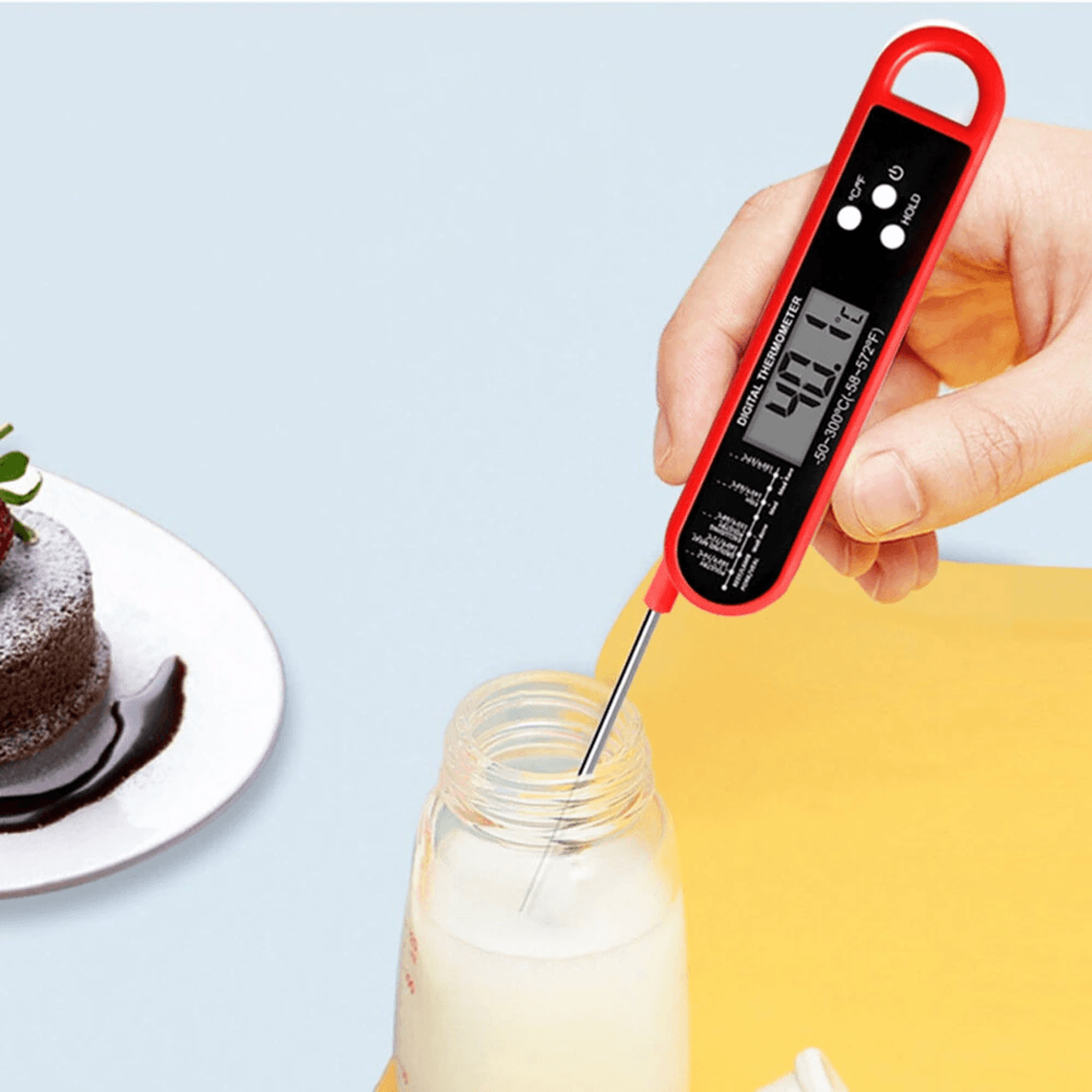 Foldable Digital Meat Thermometer With Magnetic Back For Grilling Baking And Cooking 4
