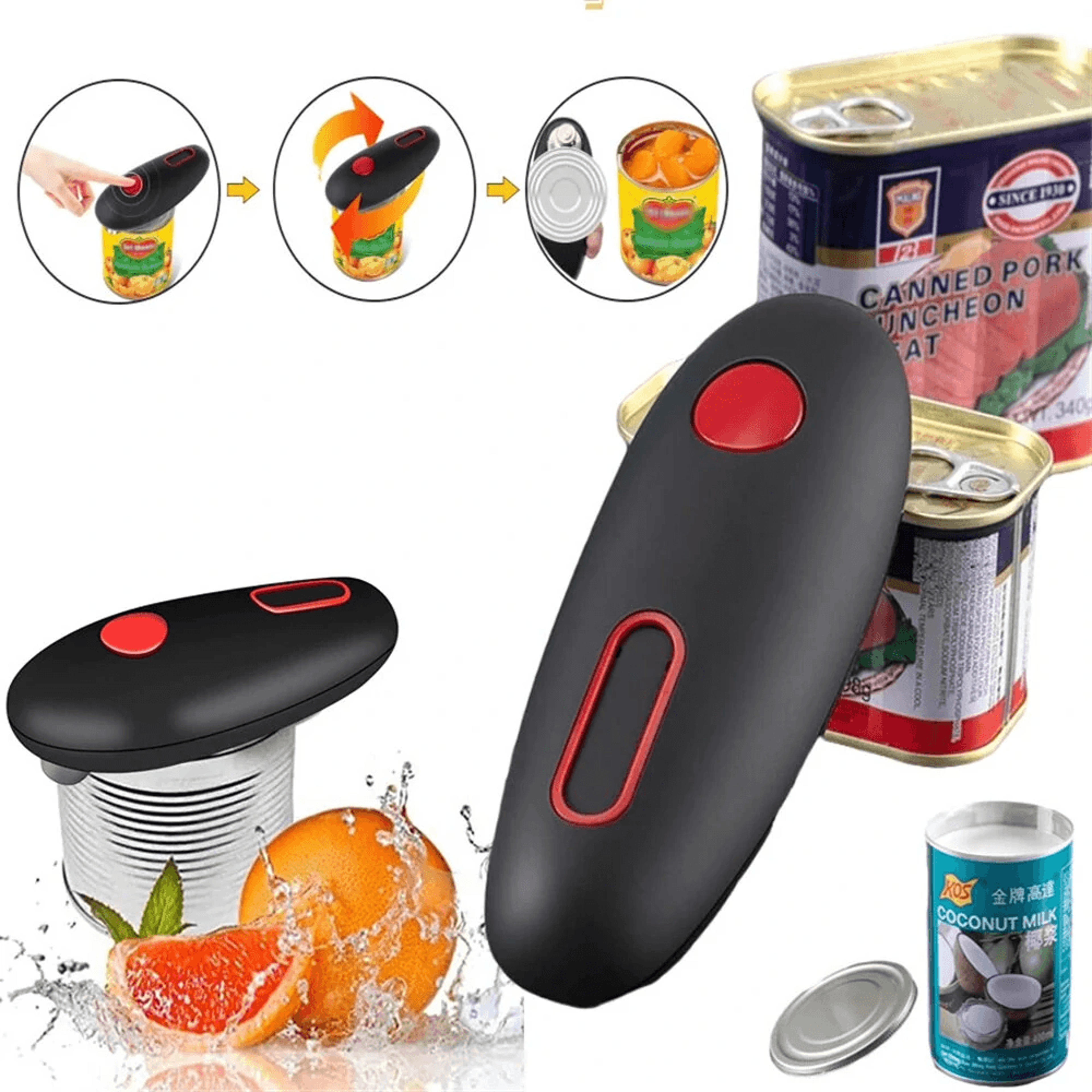 One Touch Electric Can Opener Automatic Smooth Edge Kitchen Can Opener 8