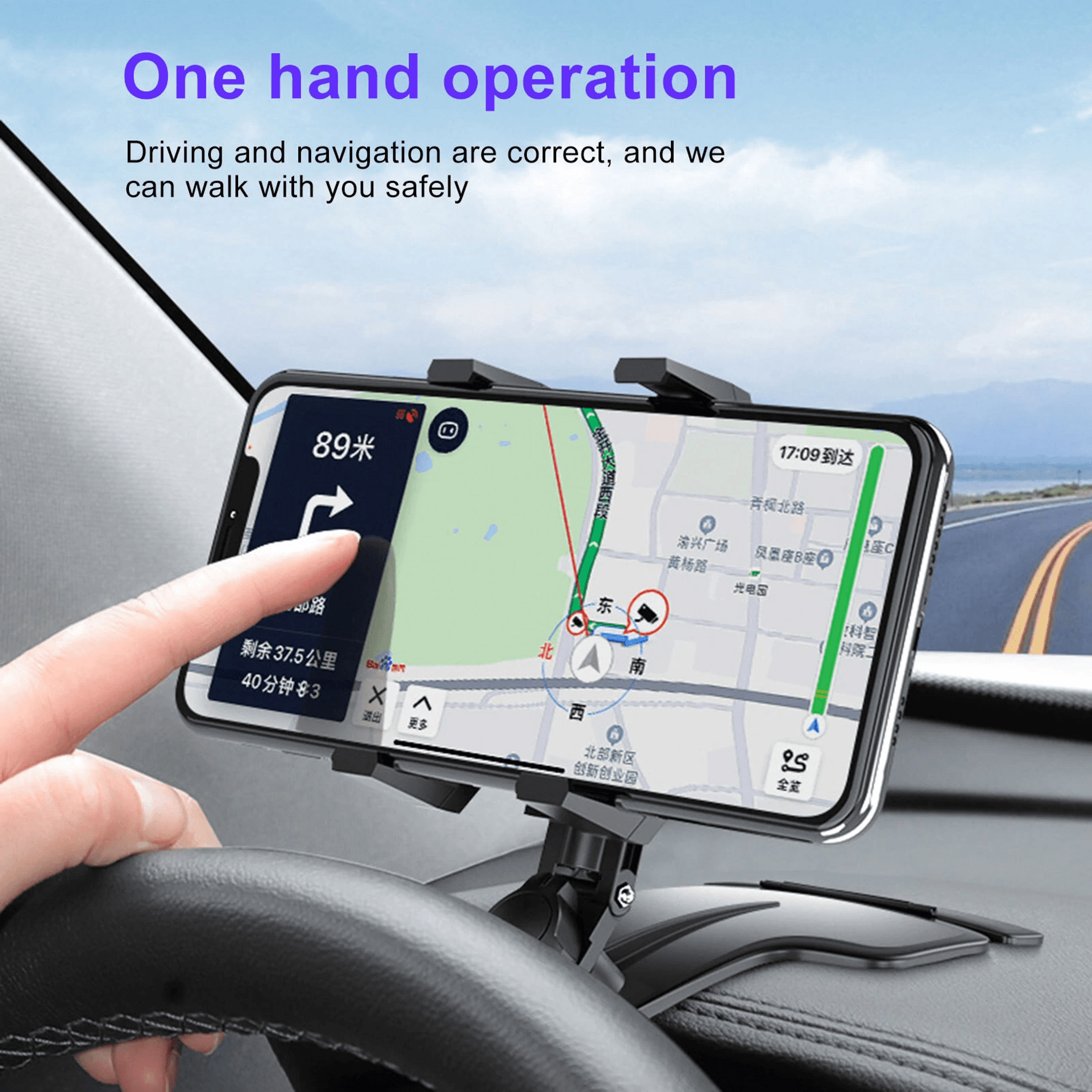 Rotating Car Dashboard Phone Holder With Parking Number Display And Navigation Stand 2