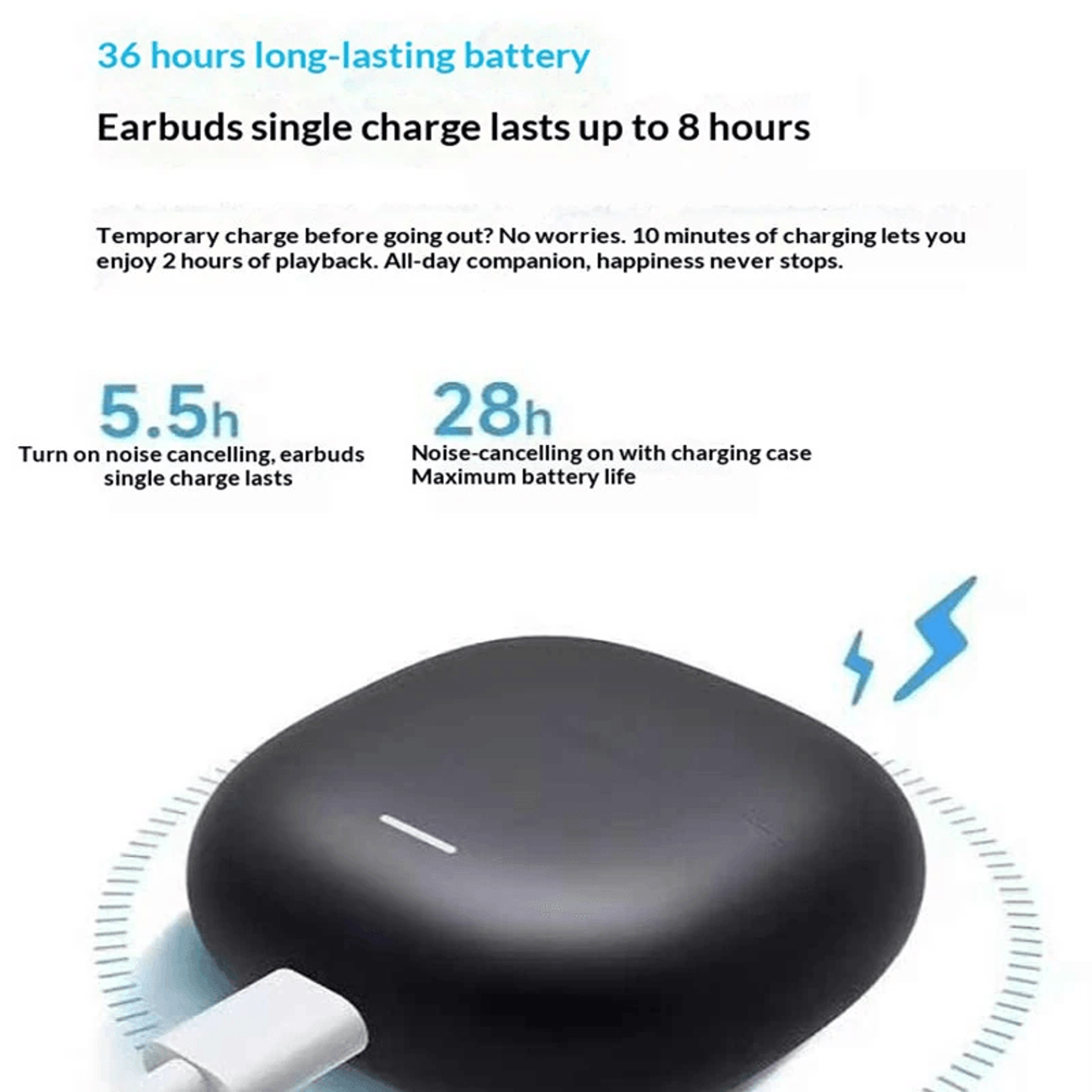 Lite Wireless Earbuds With ANC Bluetooth And Hour Battery 1
