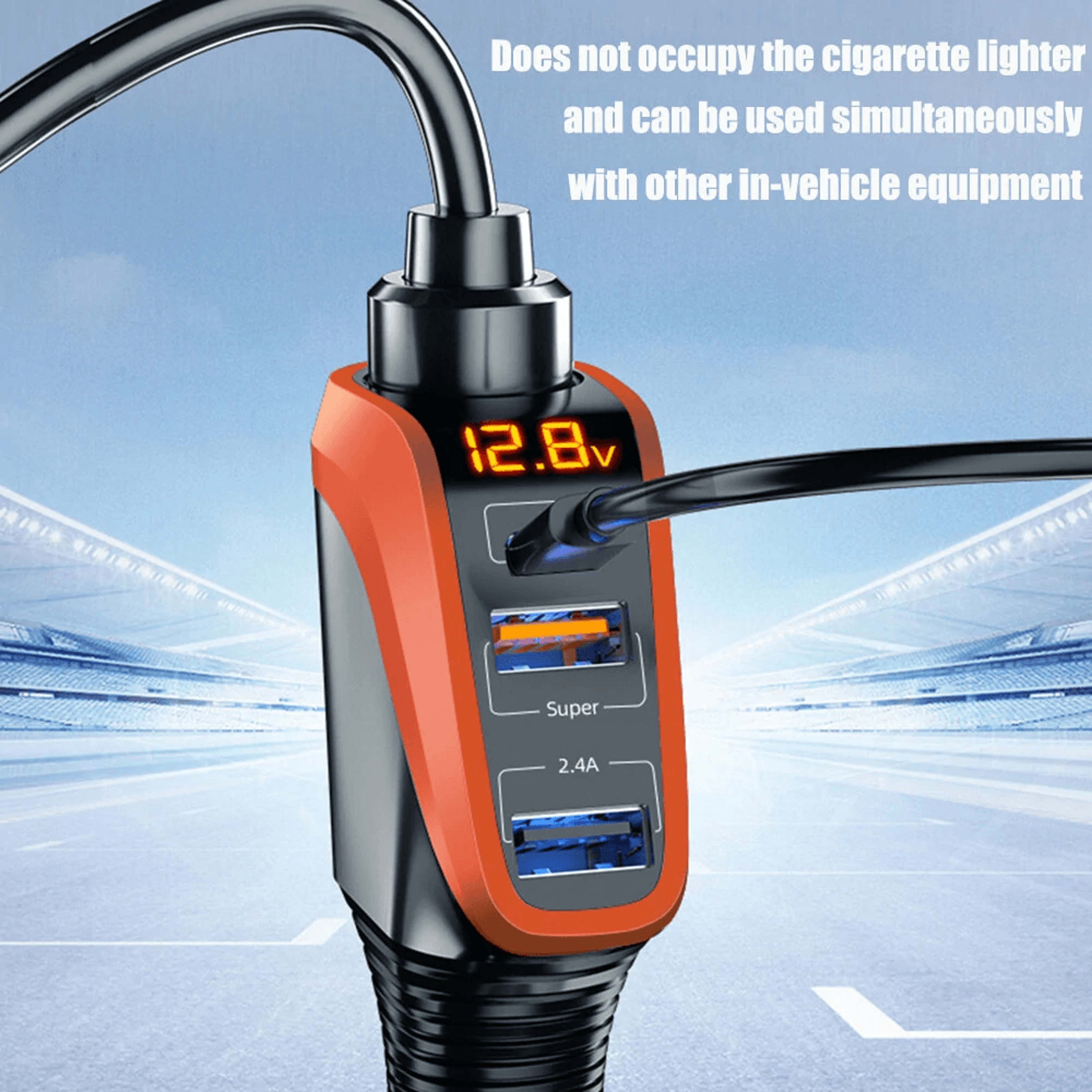Fast Car Charger With USB C PD QC And LCD Display 3