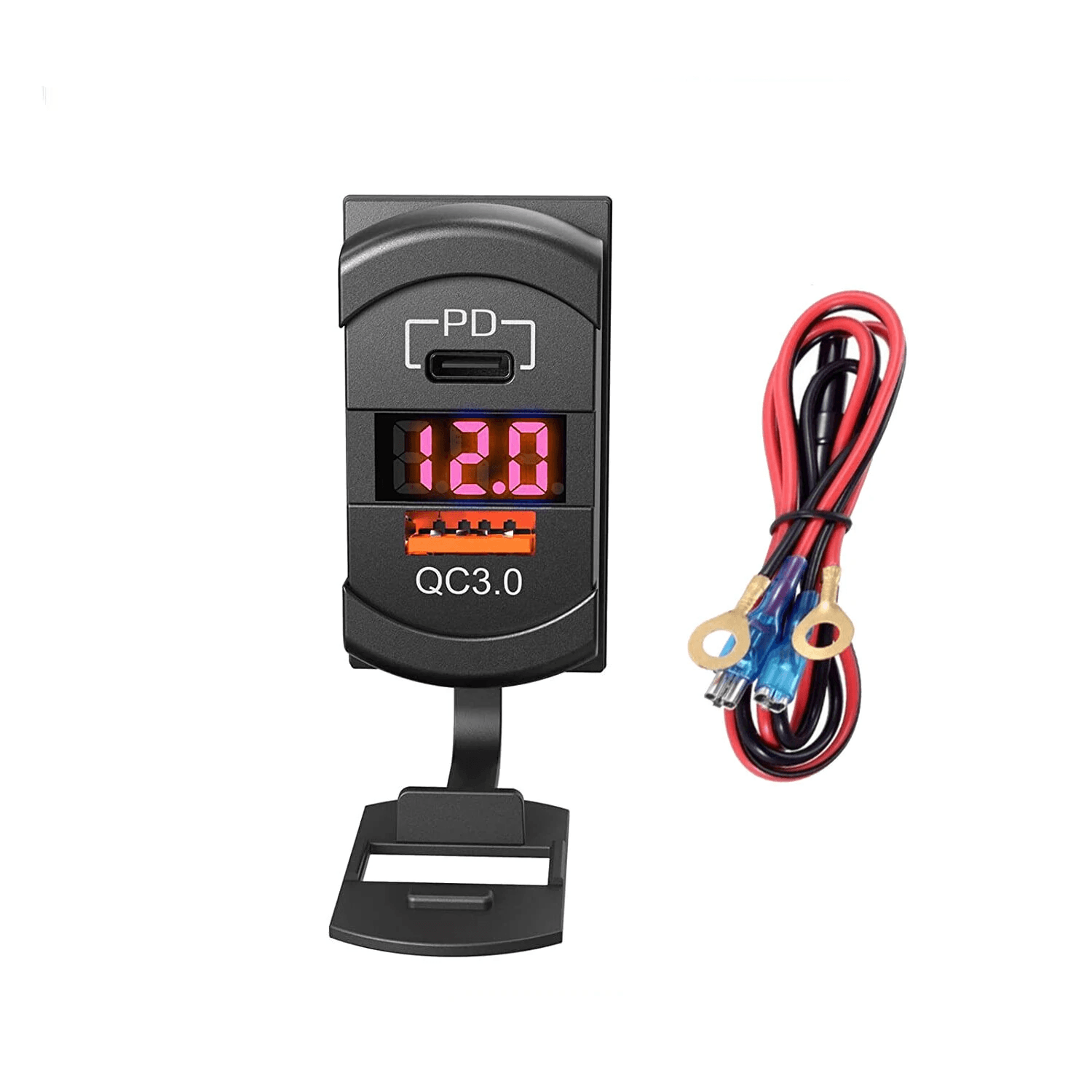 Dual USB Car Charger Socket With Fast Charging And Digital Voltmeter For Car Motorcycle Boat Truck 6