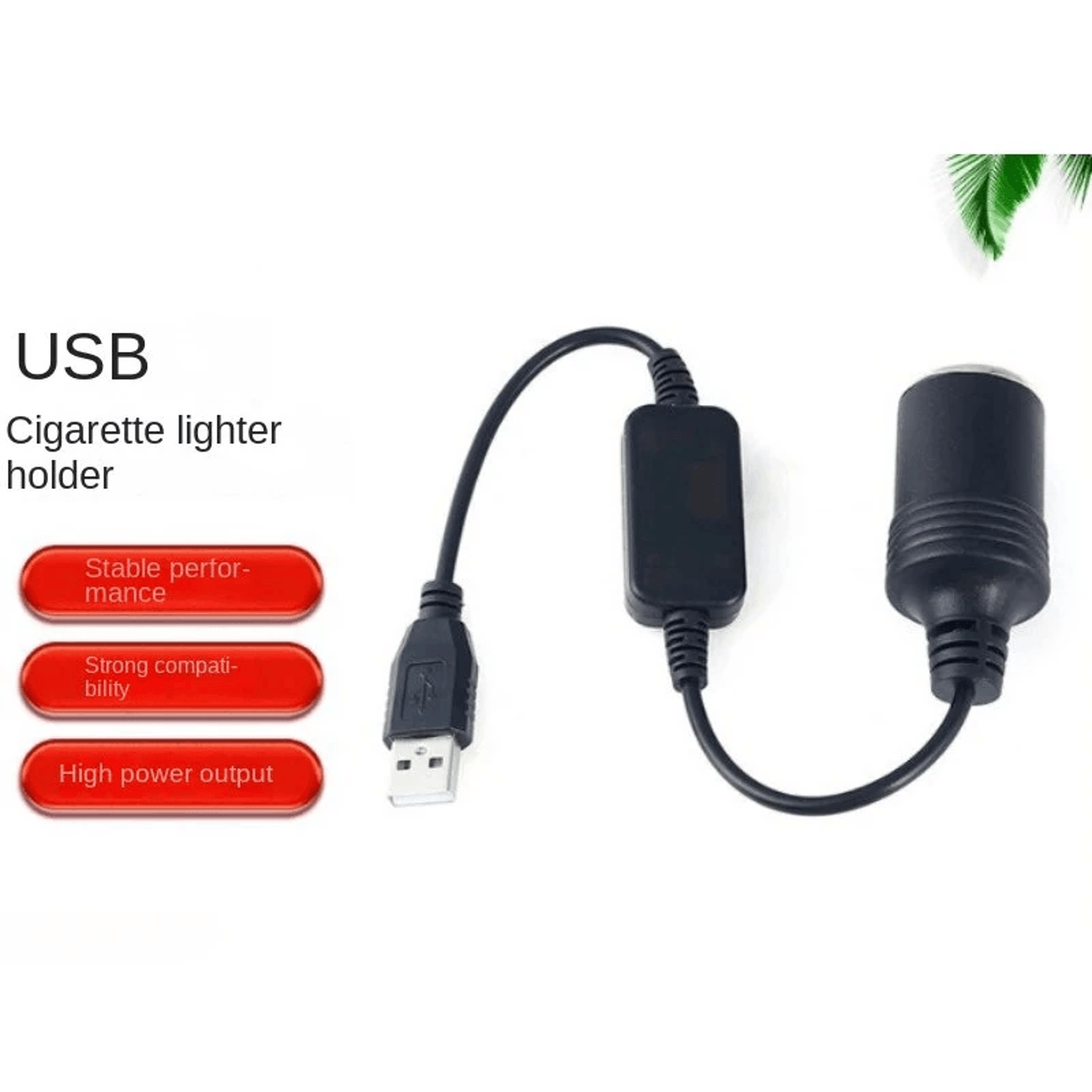 USB To Car Socket Adapter Portable Power Converter Cable For Dash Cams And Car Electronics 2