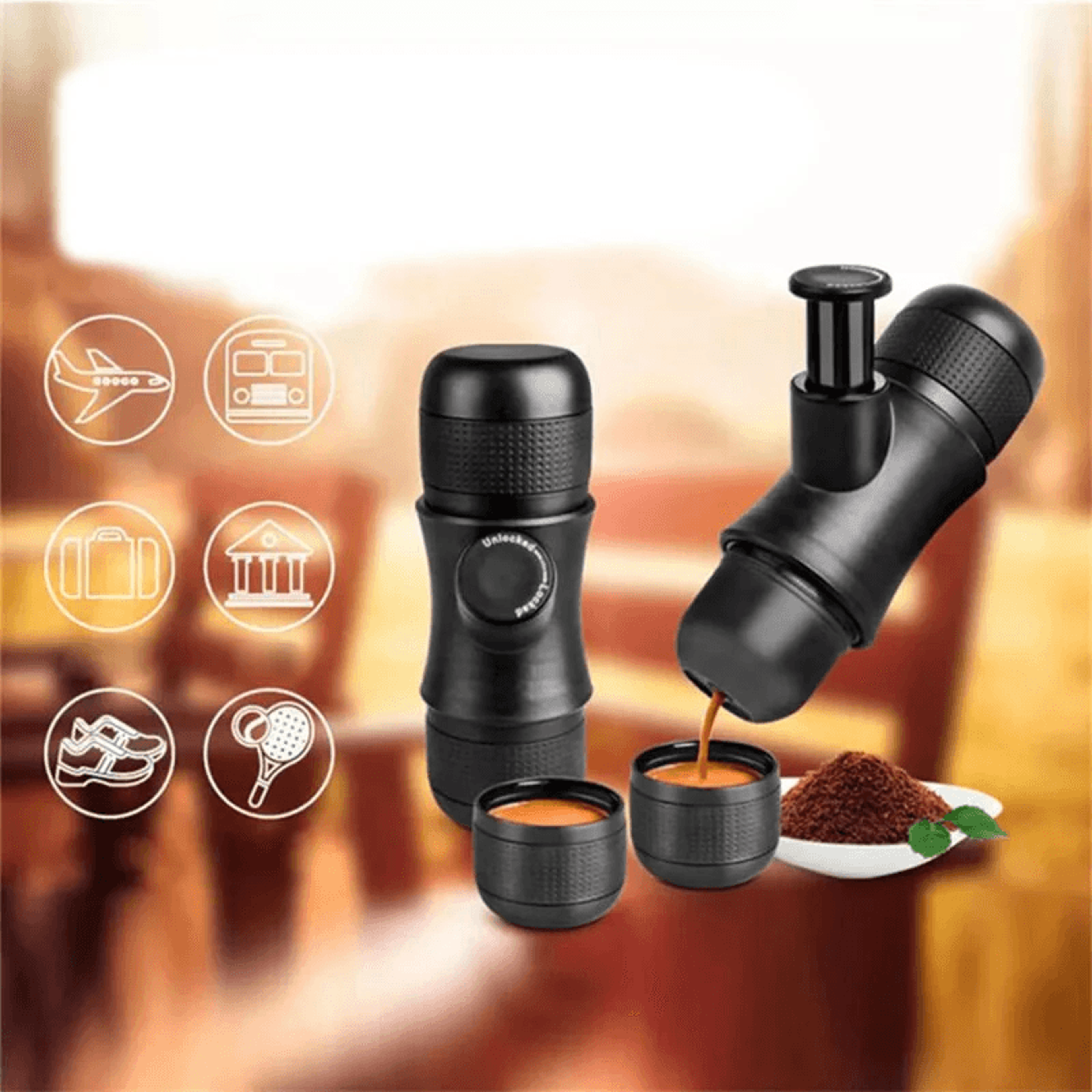 Portable Hand Press Espresso Maker Compact Manual Coffee Machine For Travel Camping Office And Home 1