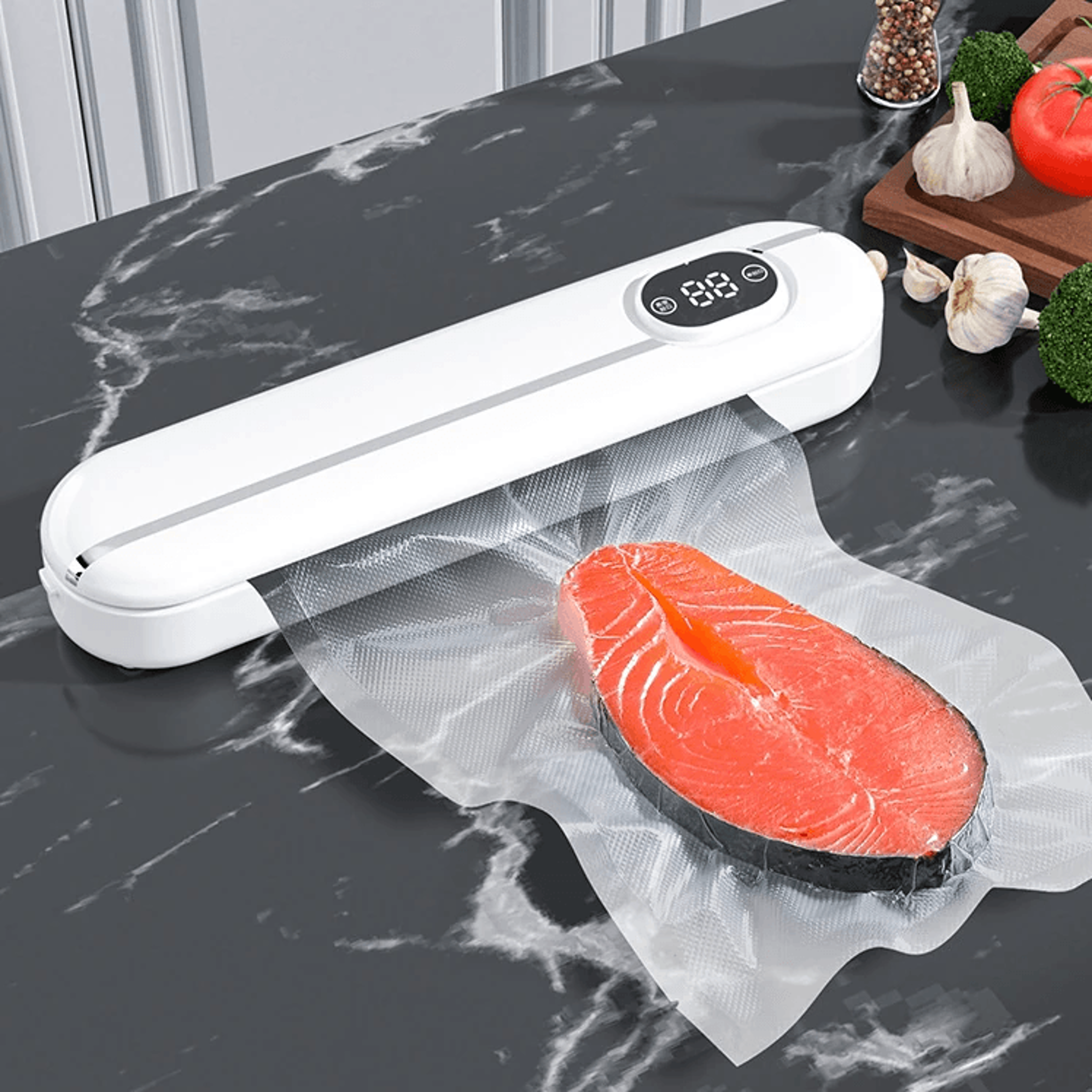Automatic Vacuum Sealer Machine For Fresh Food Storage With Vacuum Bags 0