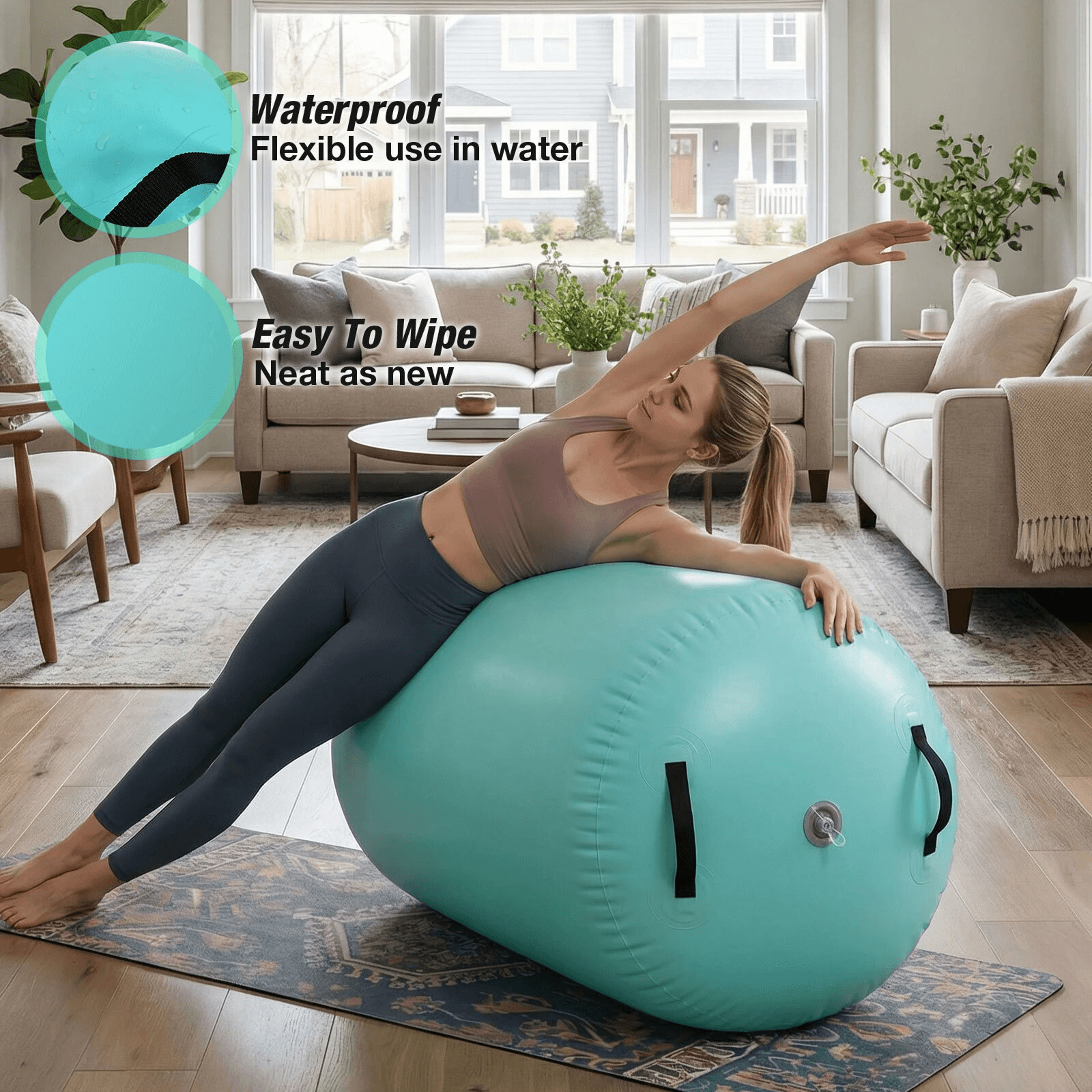 Inflatable Gymnastics AirBlock Tumbling Training Mat With Pump 2