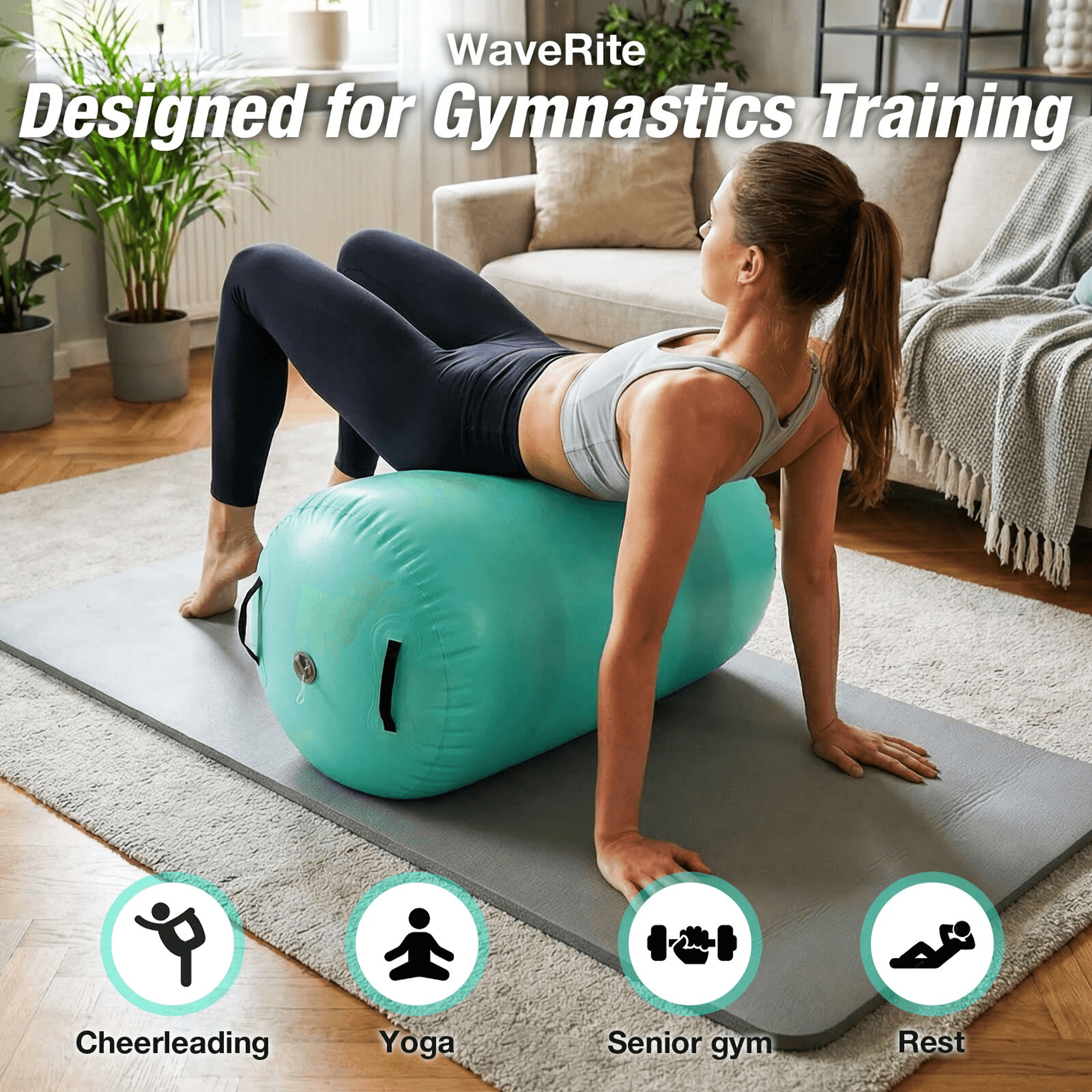 Inflatable Gymnastics AirBlock Tumbling Training Mat With Pump 6