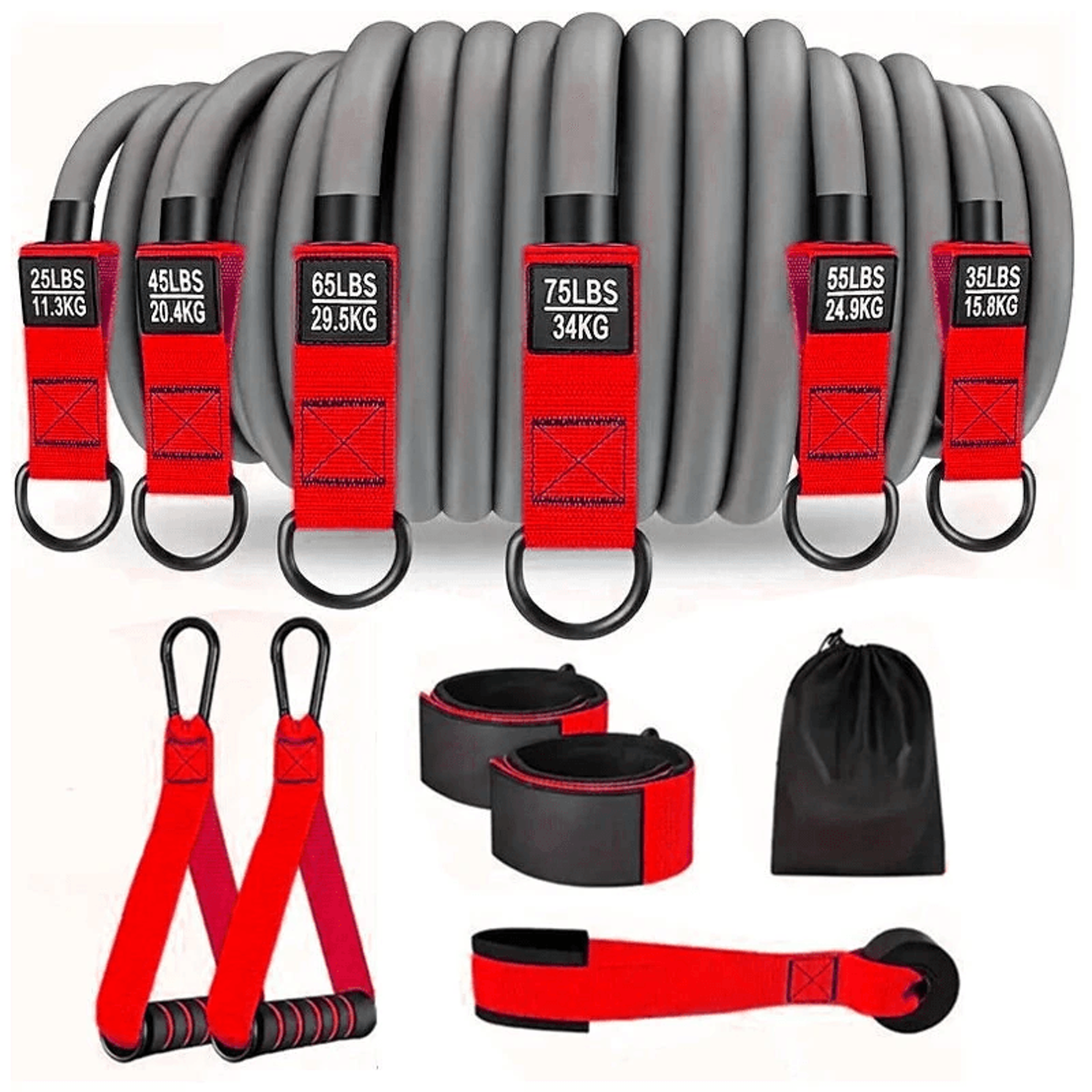 Adjustable Resistance Bands Set For Full Body Strength Training 5