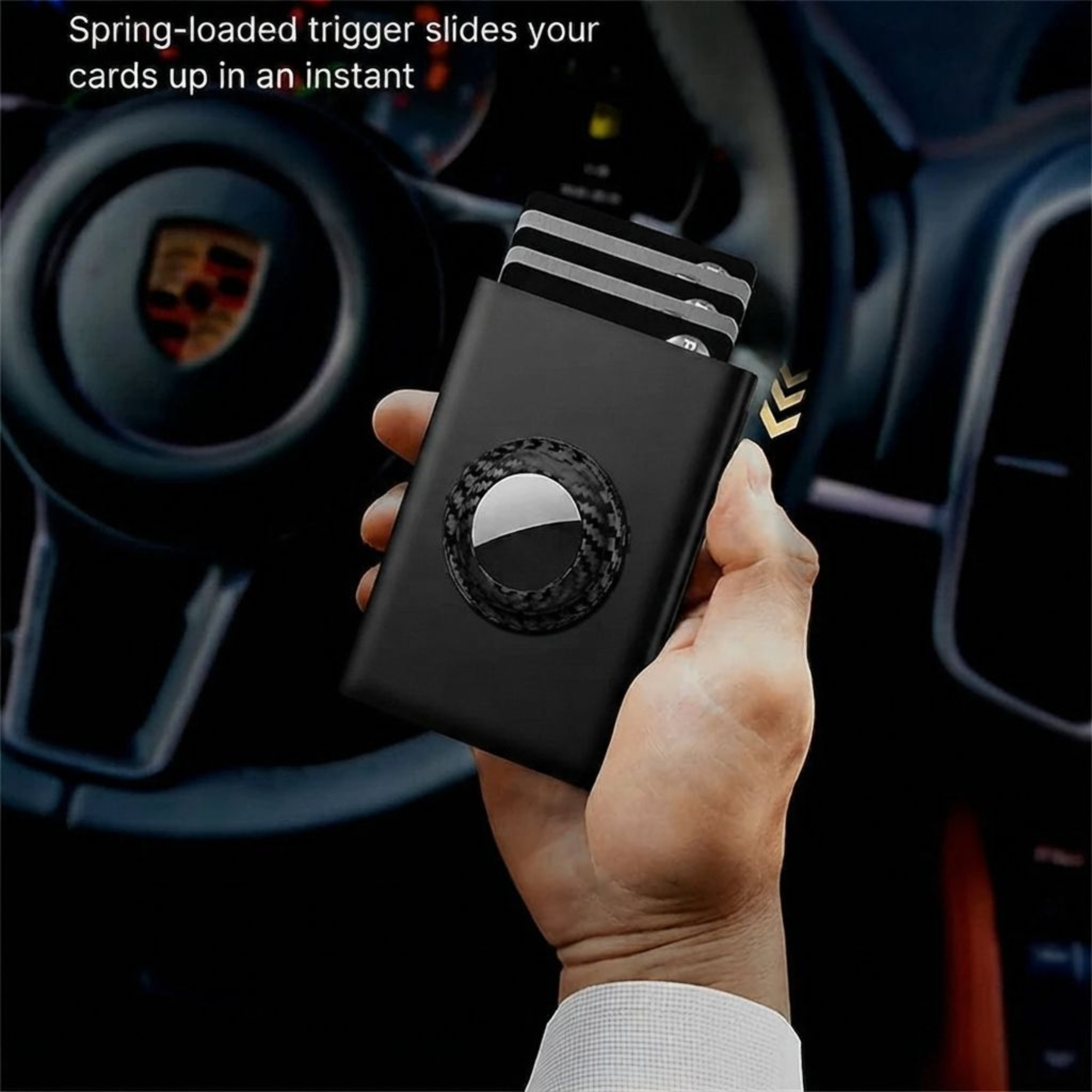 AirTag Compatible RFID Pop Up Wallet With Automatic Card Holder For Men 1