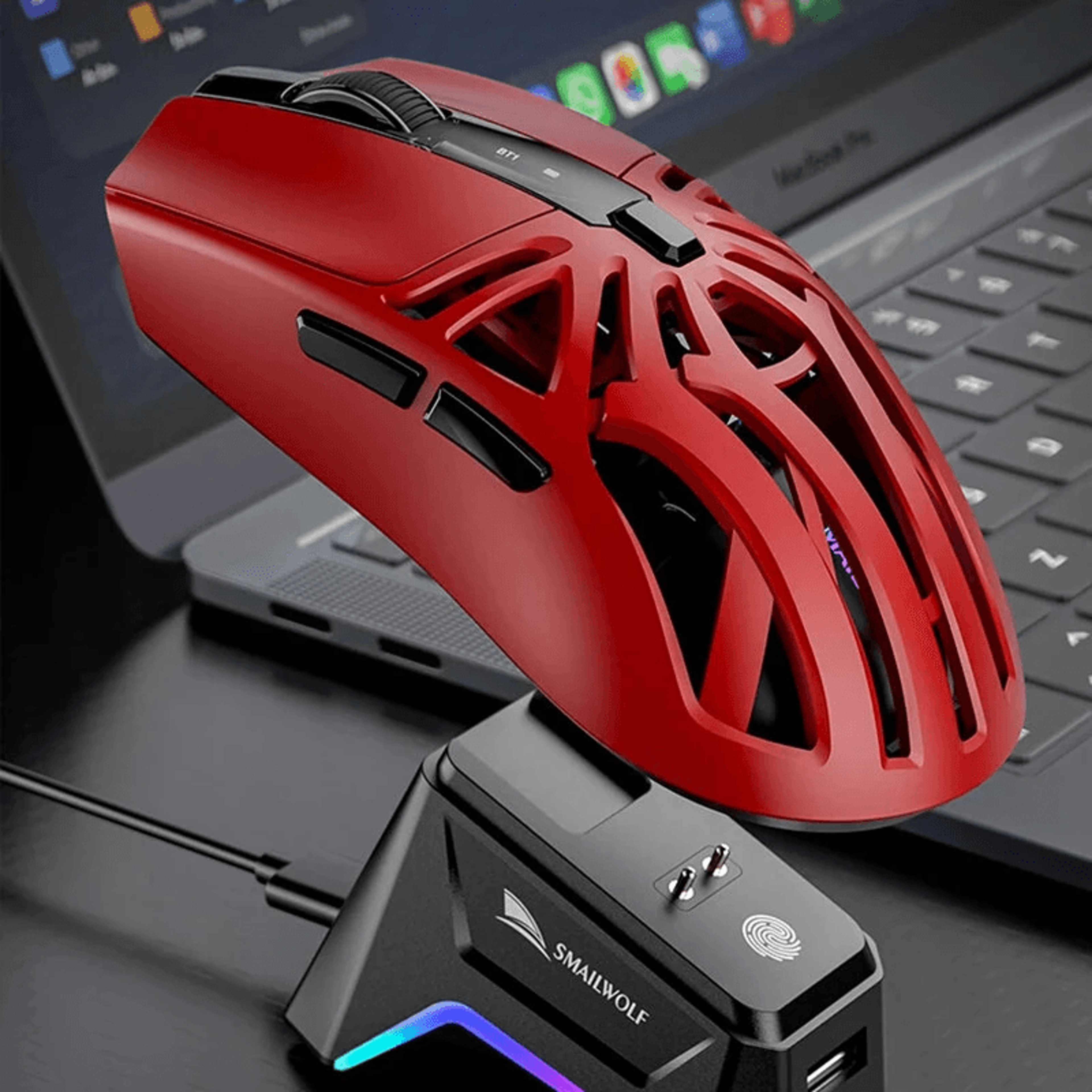 Tri Mode Wireless Gaming Mouse With RGB Charging Dock DPI Lightweight Design 0